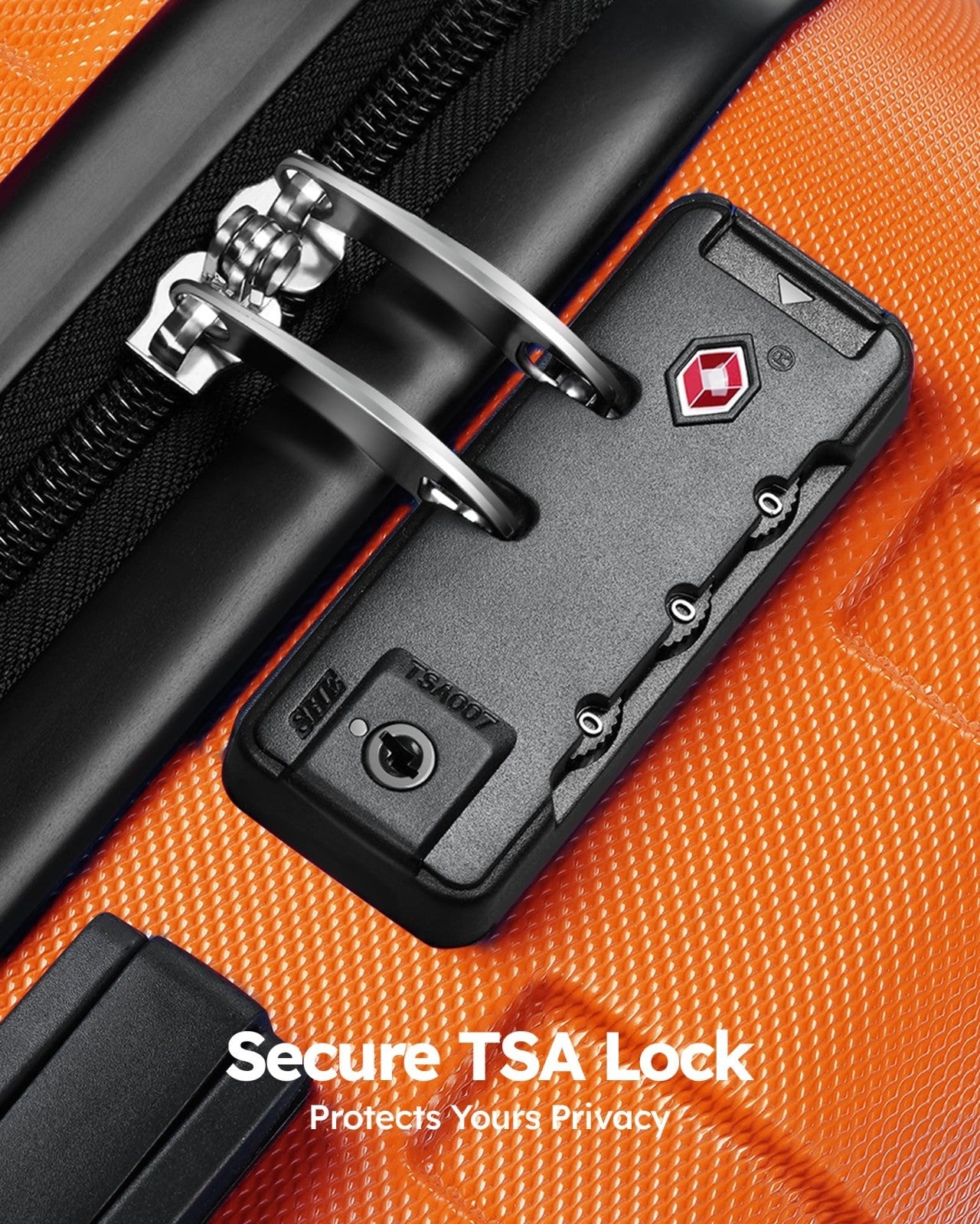 4-Piece Hard Shell Luggage Set with Spinner Wheels - 16" 20" 24" 28" Travel Suit6