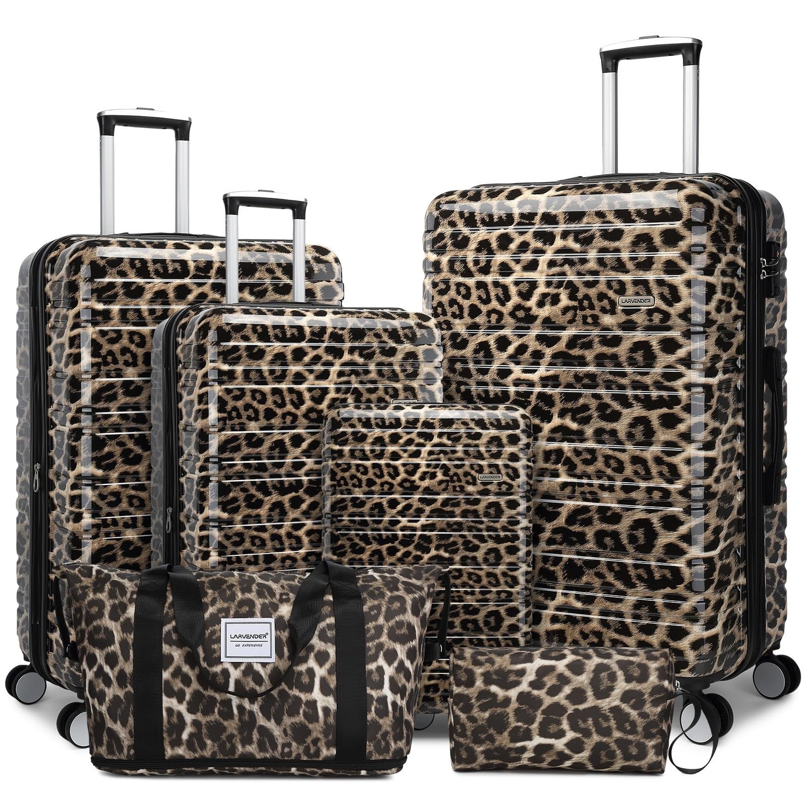 6-Piece Expandable Luggage Set with Wheels, Lightweight Hardshell, TSA Lock, Fam1