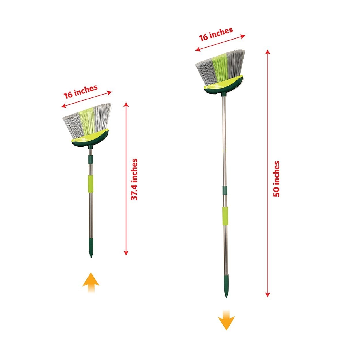 All-in-One Floor Cleaning Set - Angled Broom, Microfiber Mops, Dustpan & Rack -5