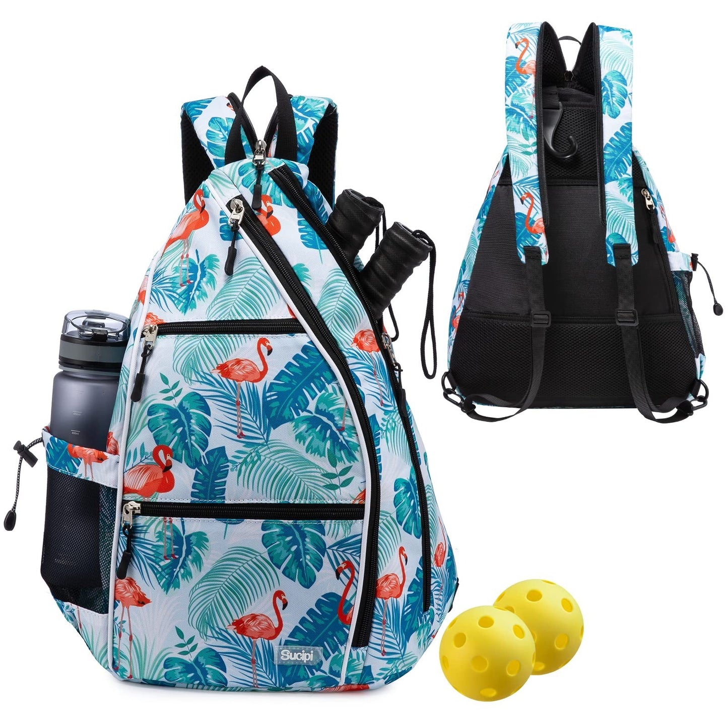 Adjustable Pickleball Backpack with Fence Hook, Large Capacity & Safety Pocket0