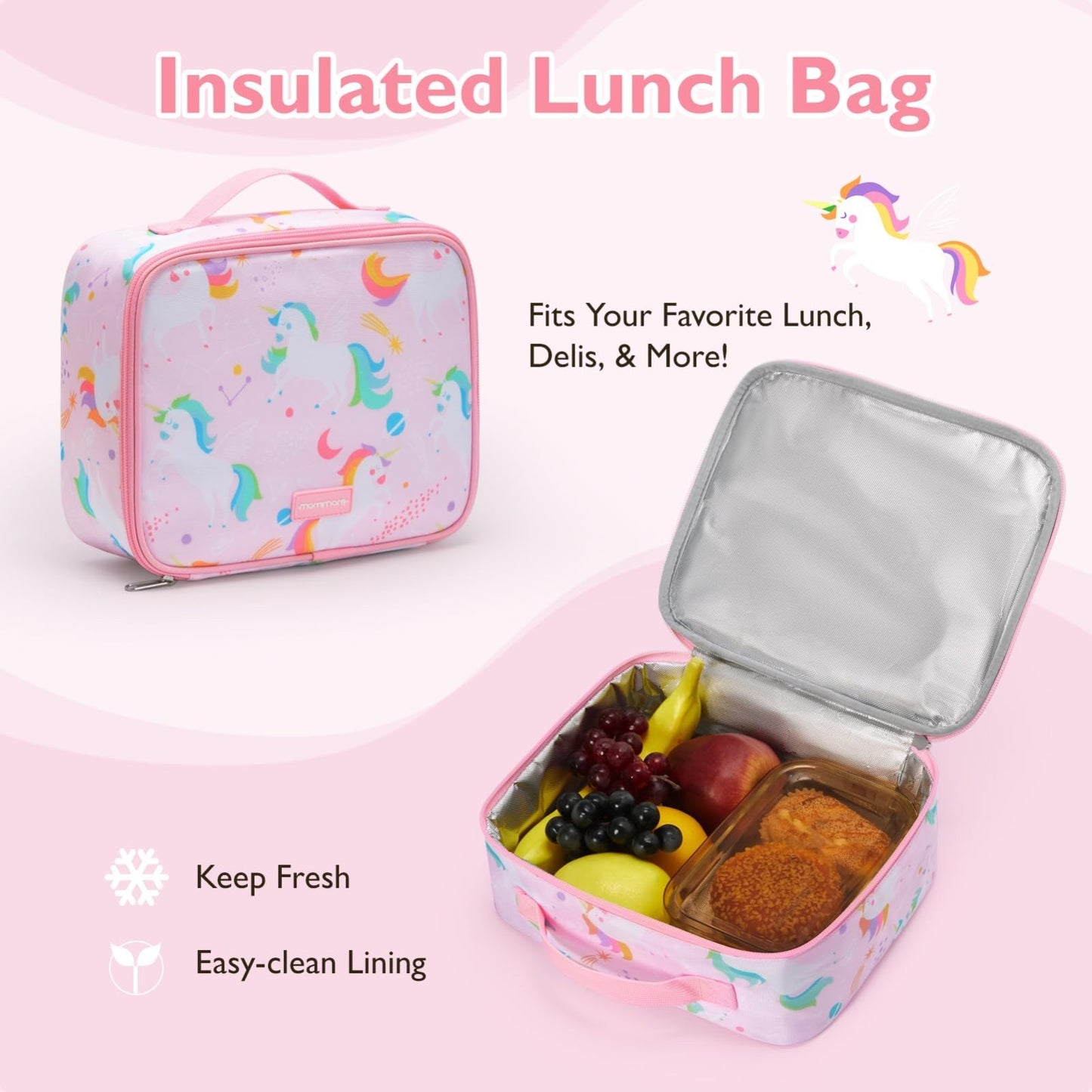 Kids Backpack Set for Kindergarten, School Bookbag with Lunch Box, 15L Capacity,4