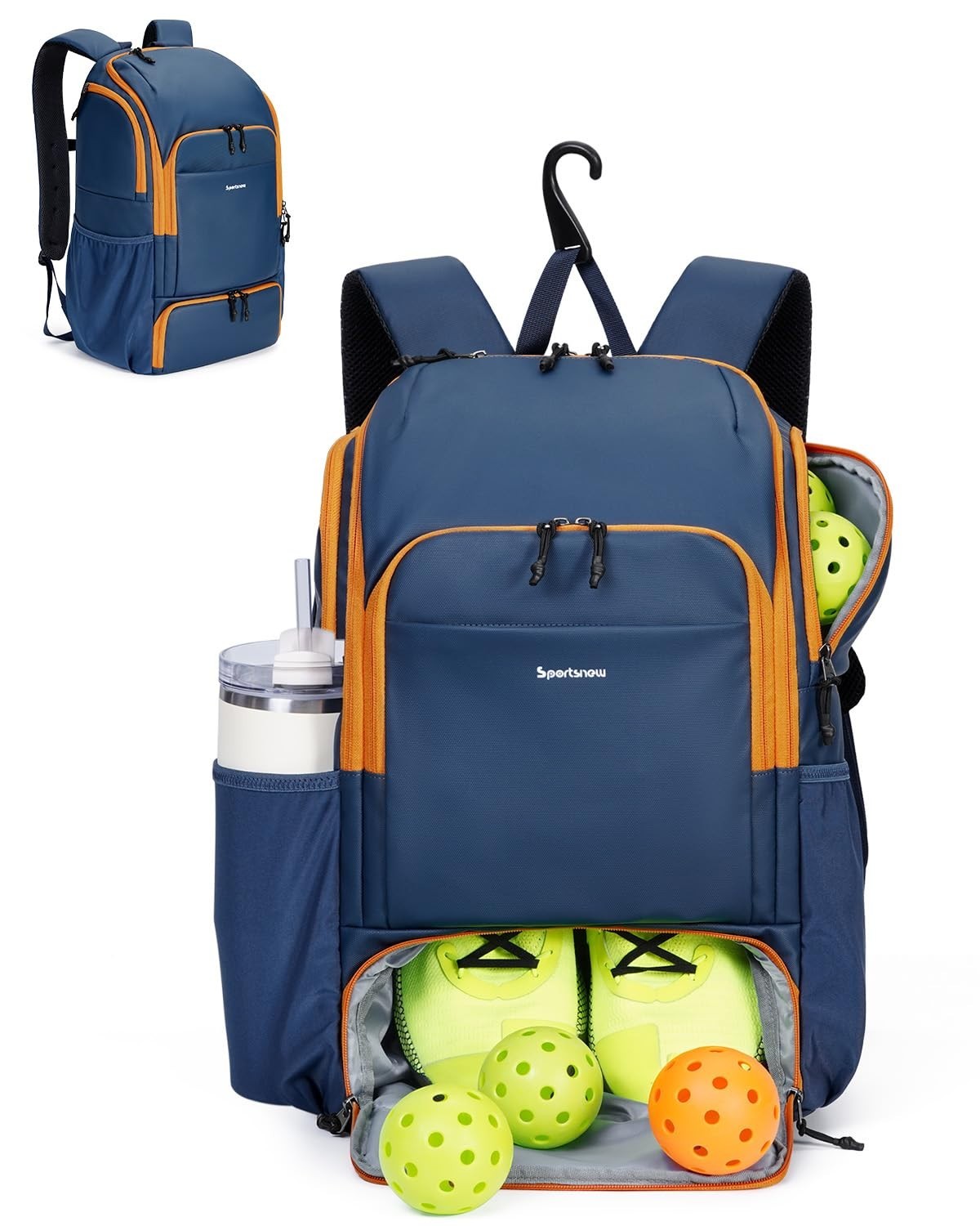 Waterproof Pickleball Bag with Shoe Compartment & Fence Hook | 30L, 2 Pockets, A1
