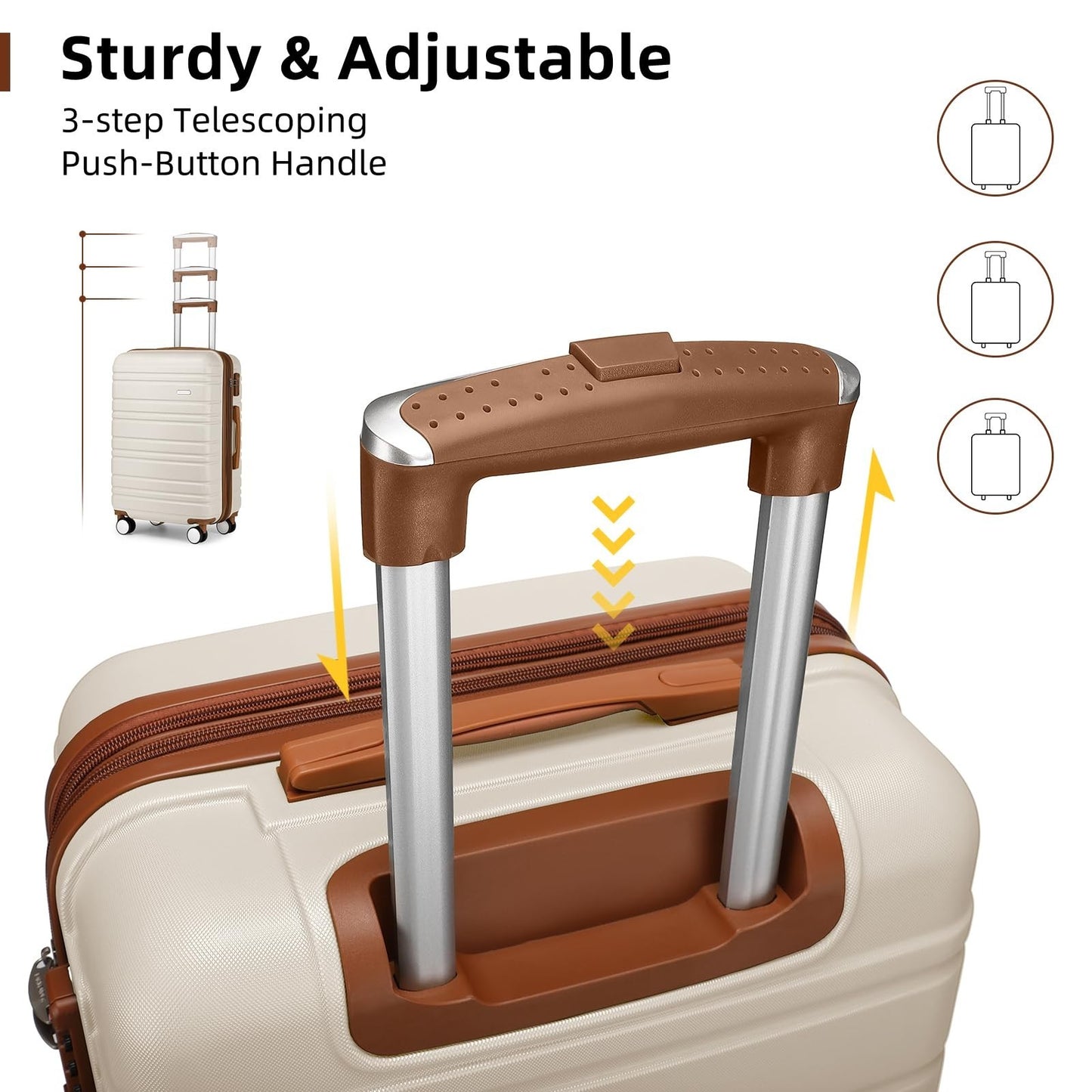 Expandable 6-Piece Luggage Set with Smooth 360° Wheels, TSA Lock, Lightweight Ha7