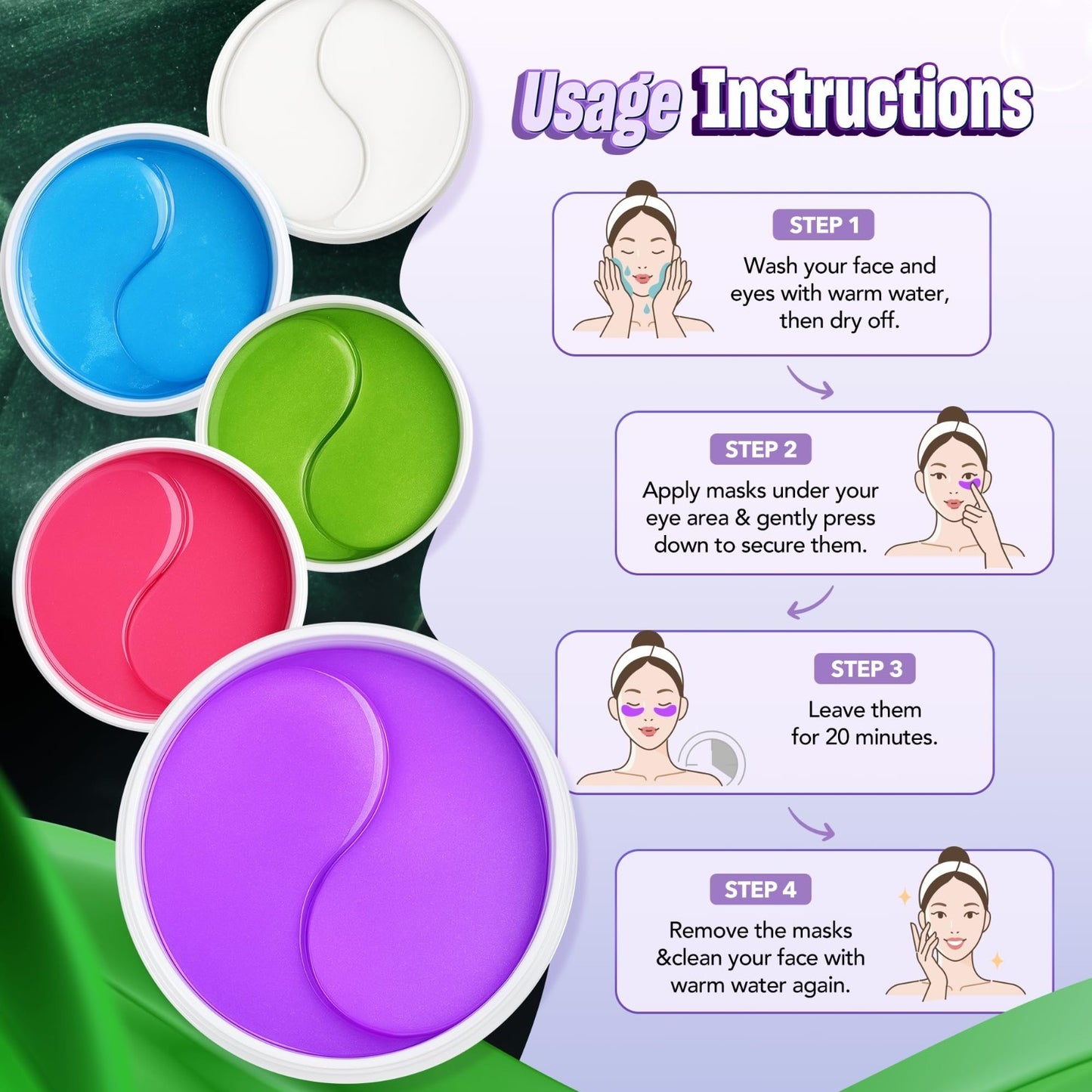 Hydrating Under Eye Patches   60 Pack Collagen Eye Masks for Dark Circles & Puff4
