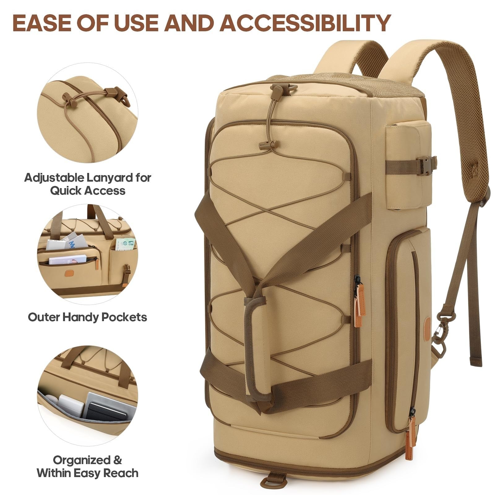 Versatile 3-in-1 Gym Bag with Shoe & Laptop Compartment | Anti-Theft Duffle Back3