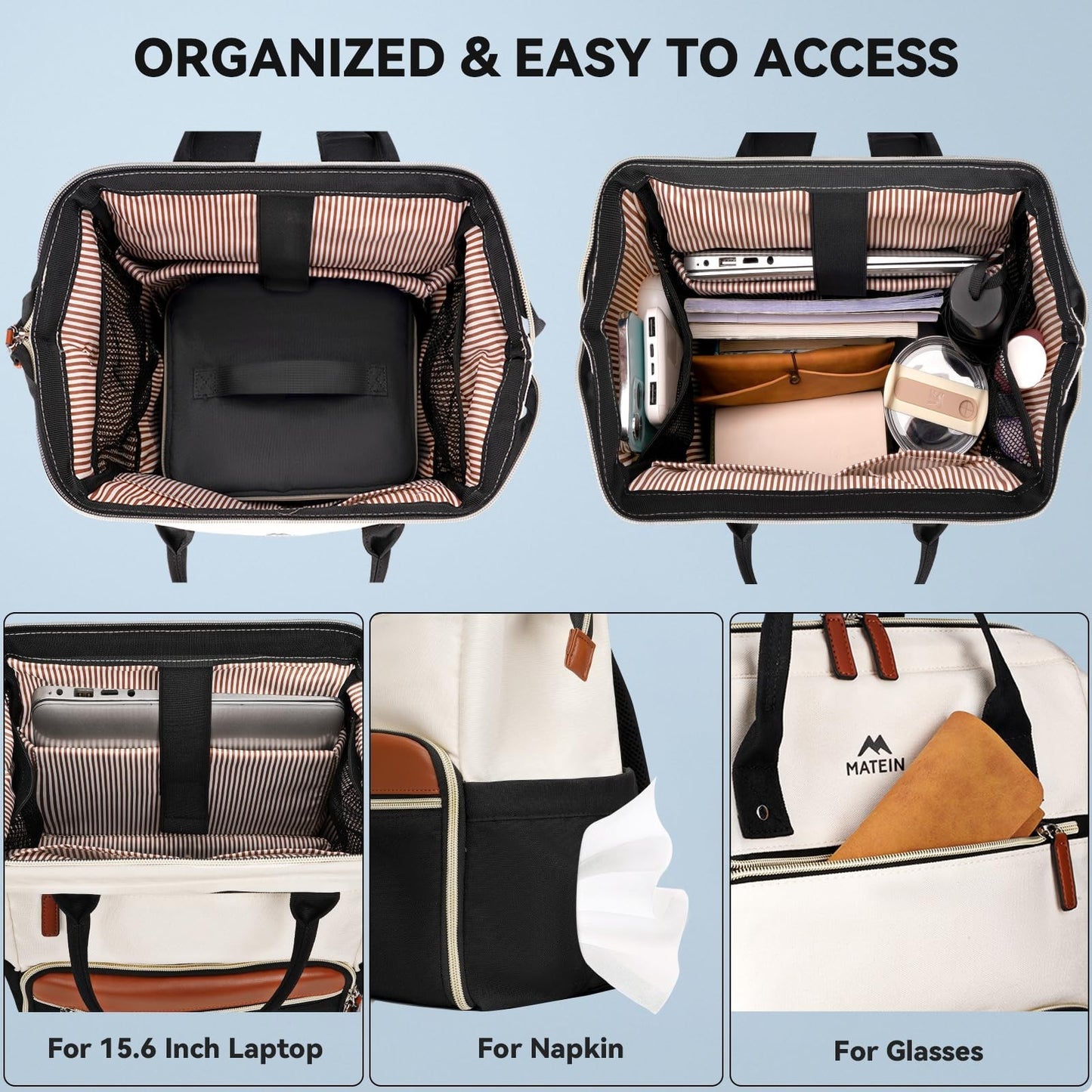 15.6" Laptop Backpack with Insulated Lunch Box, Work & College Backpack Set5