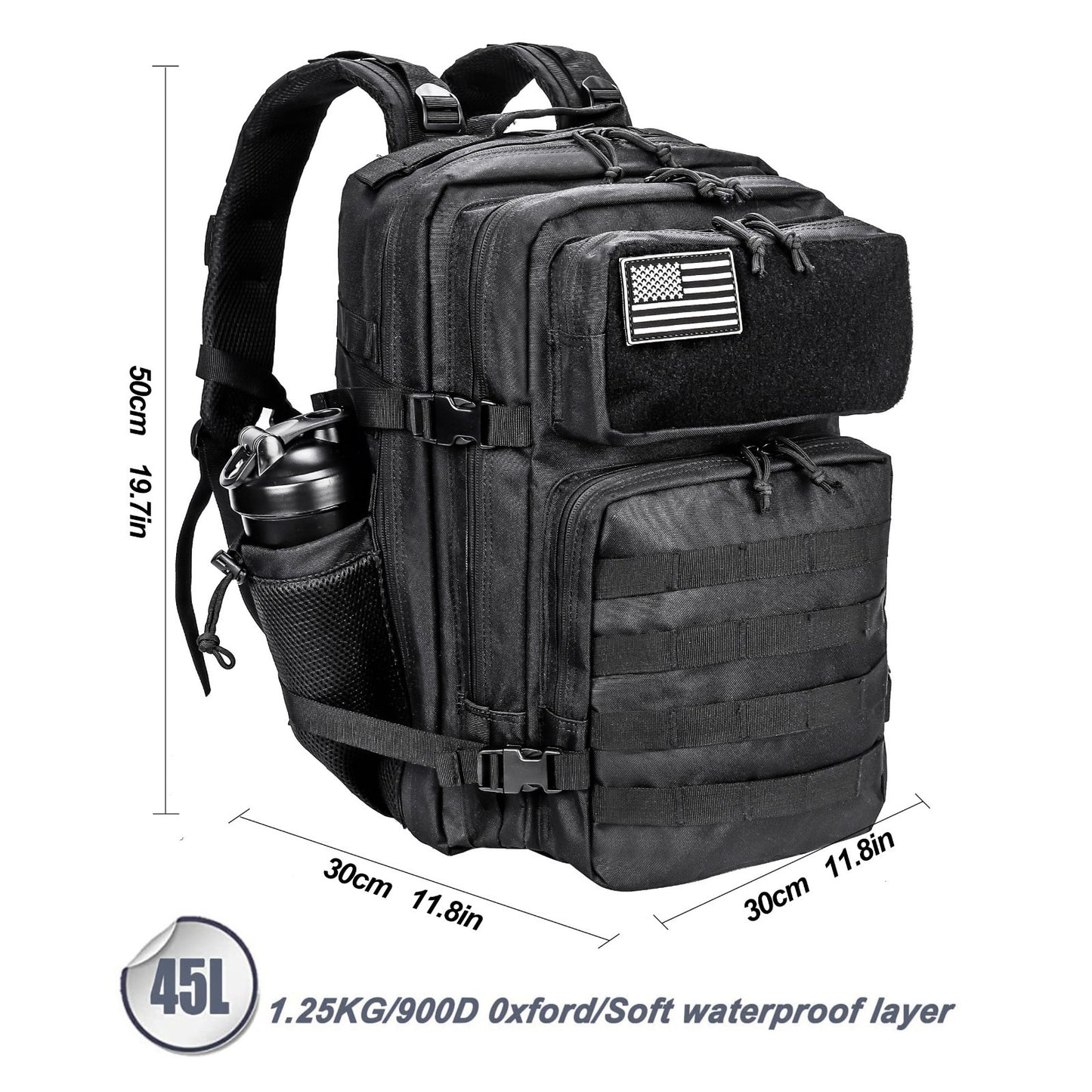 Tactical Military Backpack 45L   3 Day Assault Pack Rucksack with Molle System,2
