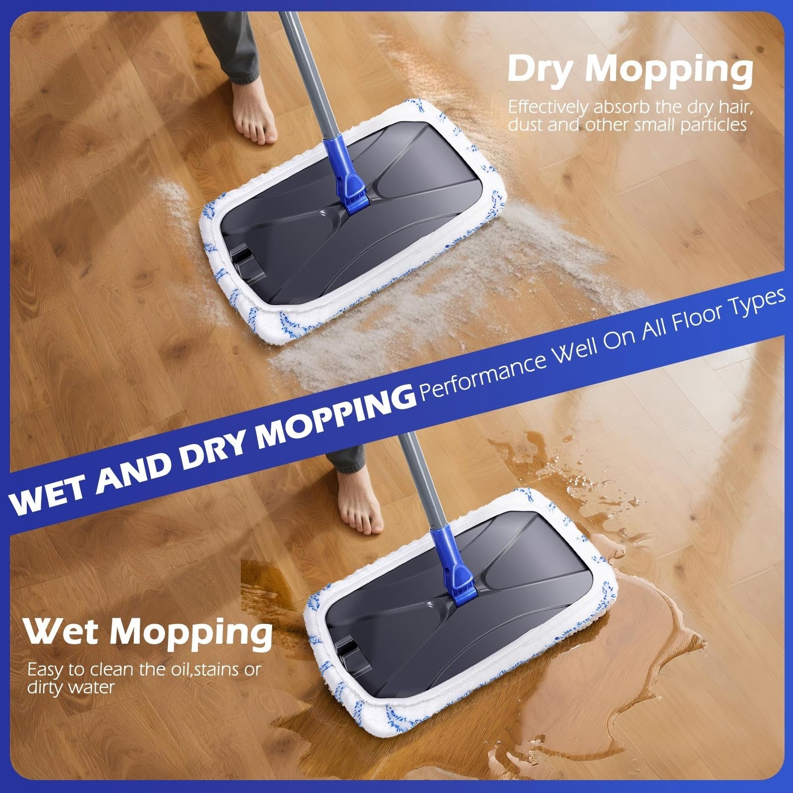 16" Large Microfiber Mop - Versatile Floor Cleaning Tool for Wet & Dry Use5