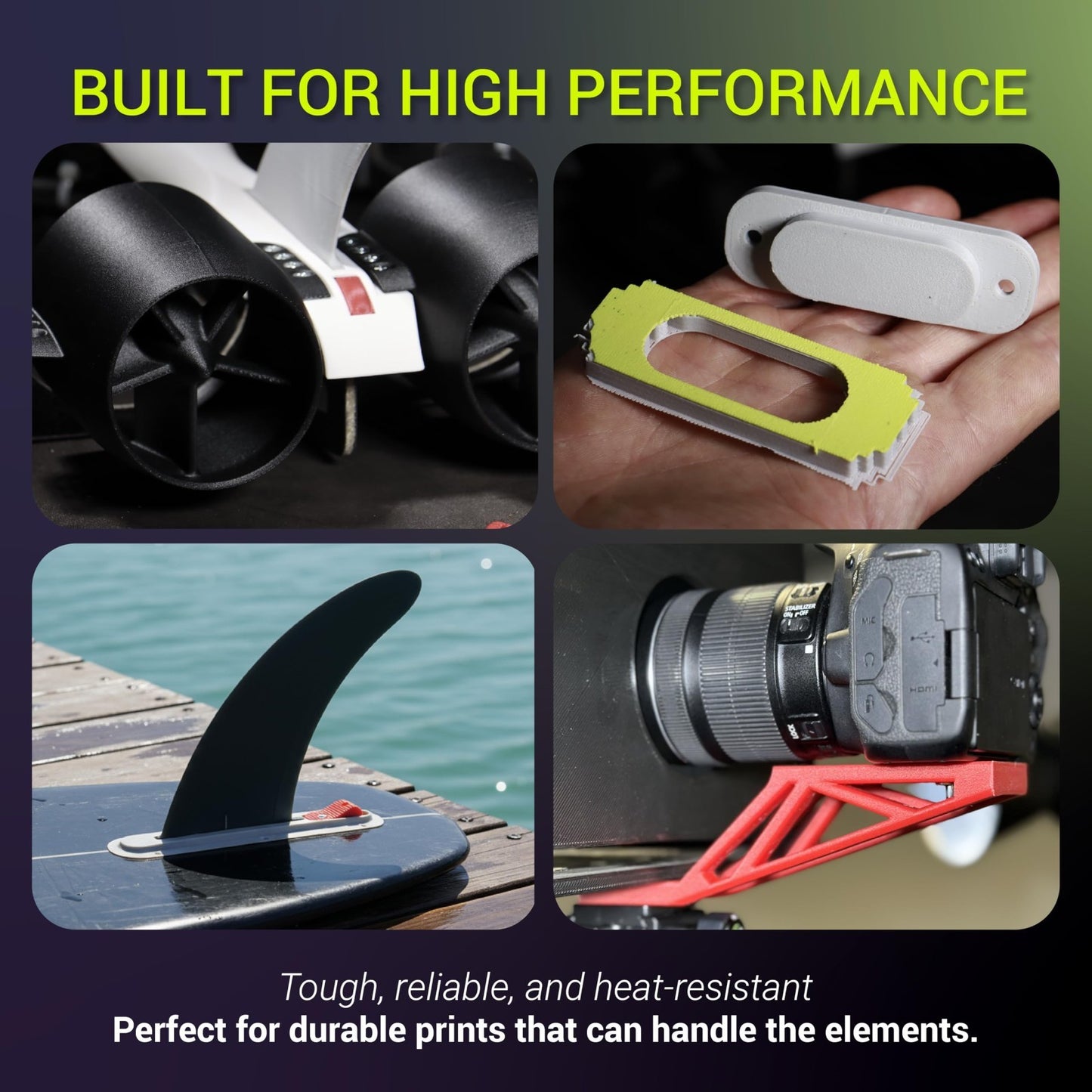 High Strength 1.75mm PET-GF15 Filament 1KG - Glass Fiber Reinforced, Rigid, Dura6