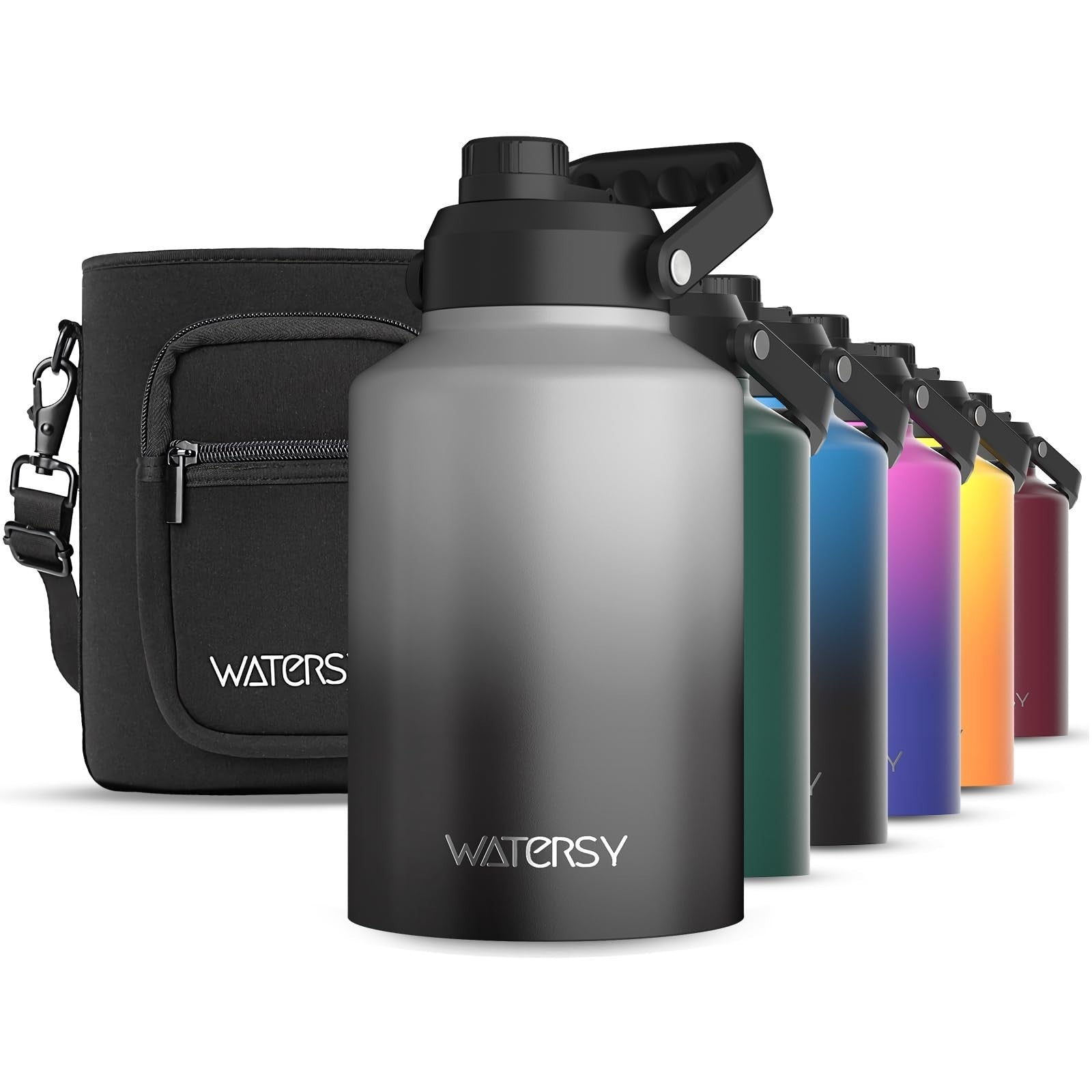 Insulated 1 Gallon Water Bottle - 128oz Stainless Steel, BPA Free, Leak Proof, C1