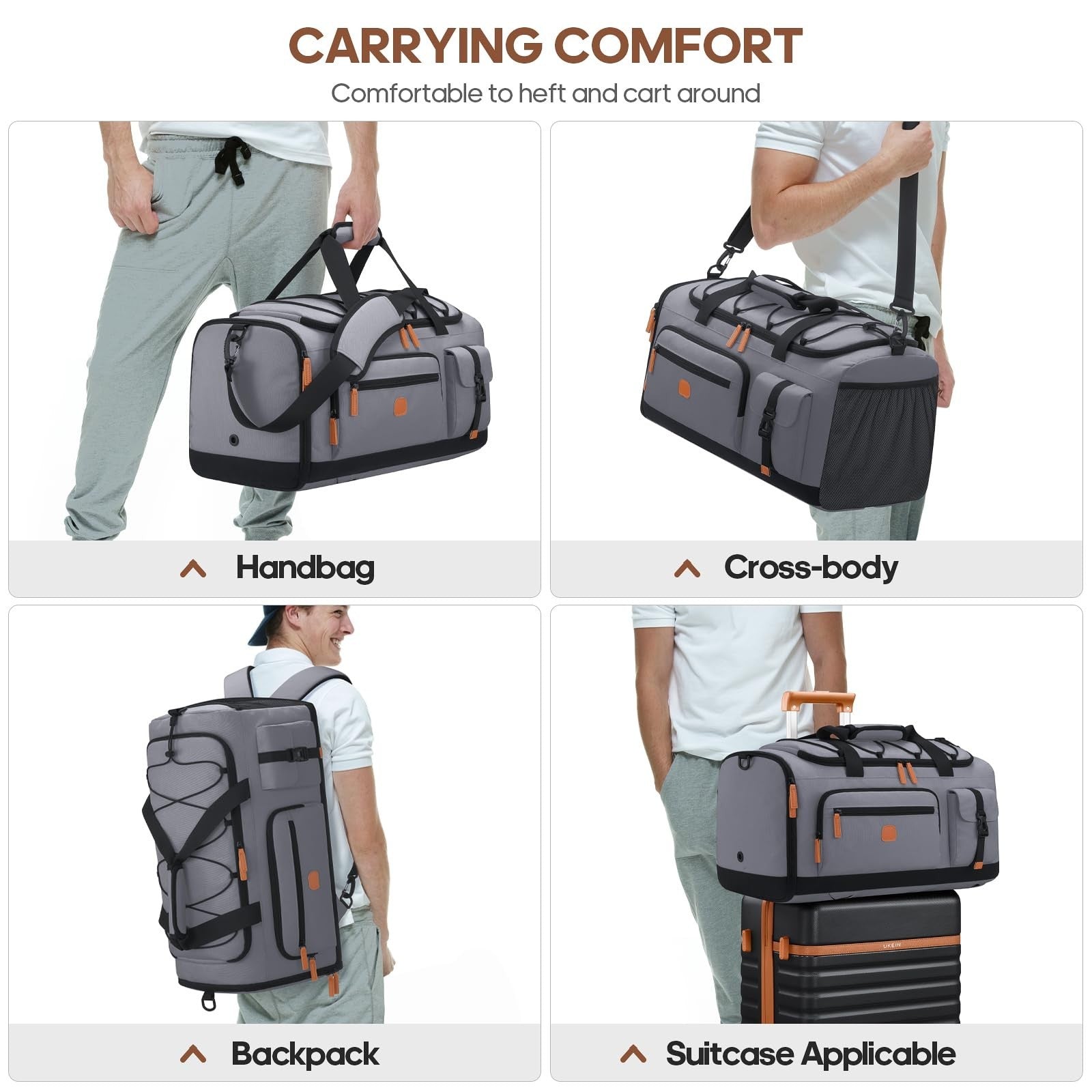 Versatile 3-in-1 Gym Bag with Shoe & Laptop Compartment - Anti-Theft Duffle Back3