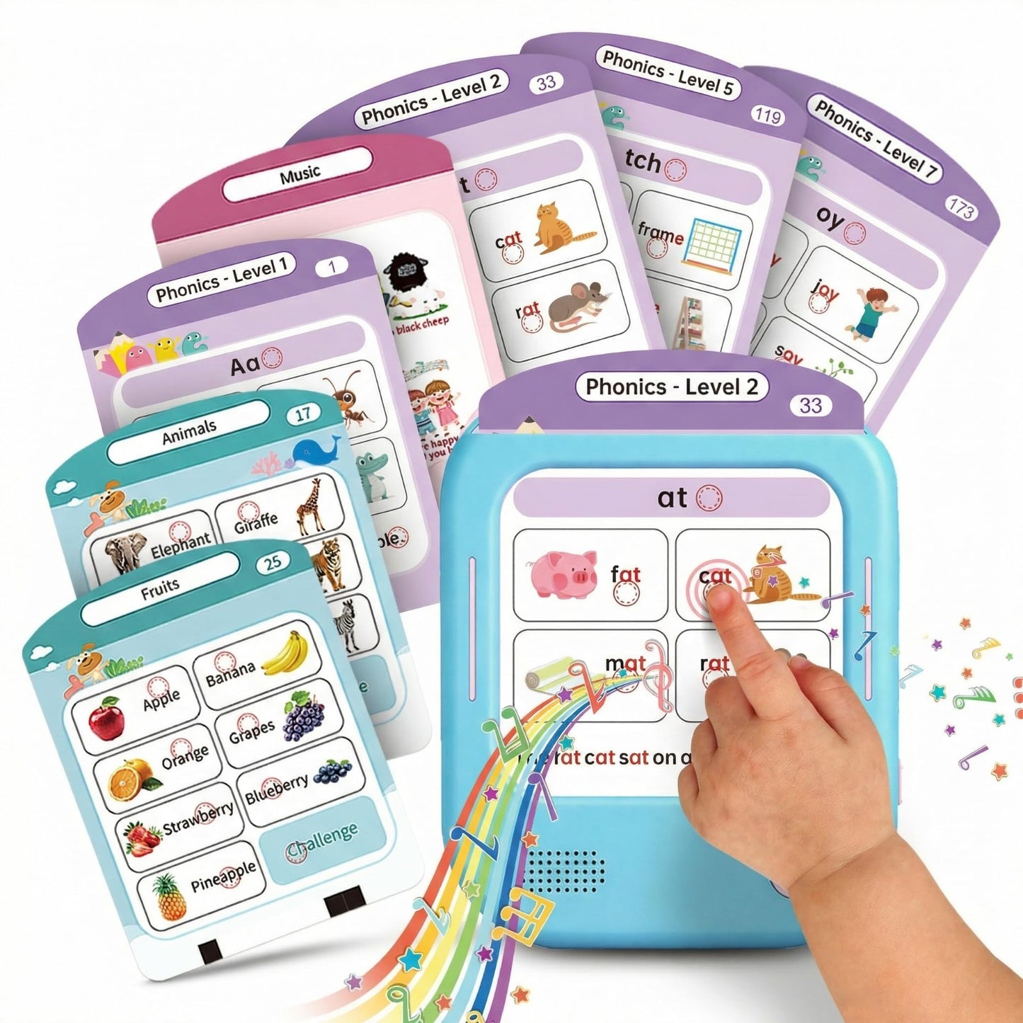 Interactive Talking Flash Cards for Kids, Phonics Learning, 1200+ Words, 700+ Ga1