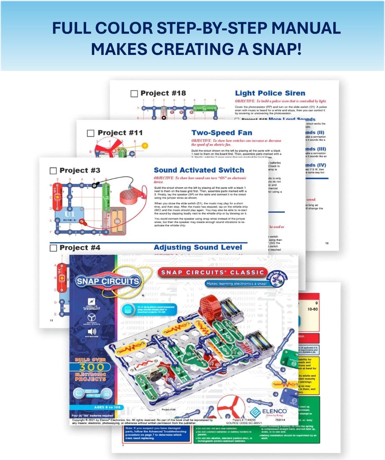 Electronics Exploration Kit   300+ Projects, STEM Educational Toy for Kids 8+, F5