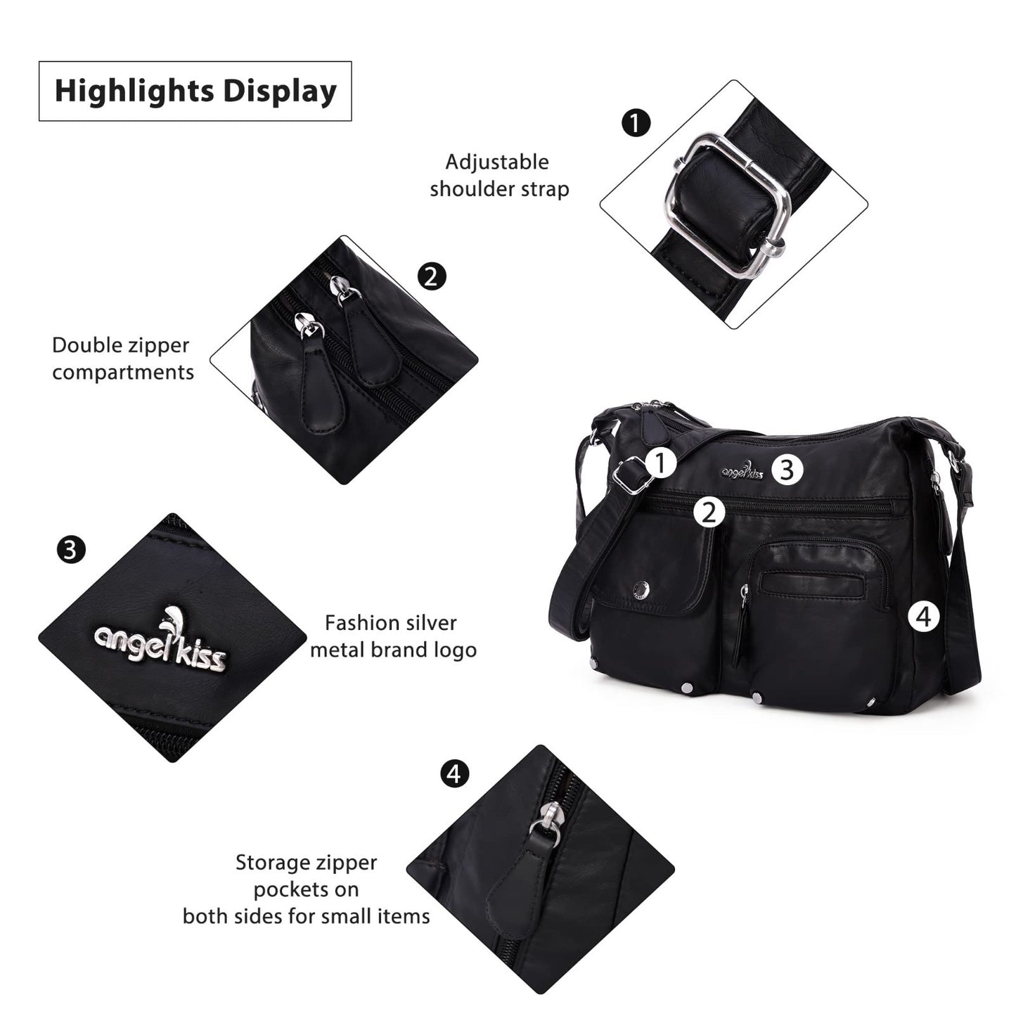 Stylish Crossbody Bags for Women   Medium Faux Leather Shoulder Handbags & Purse6