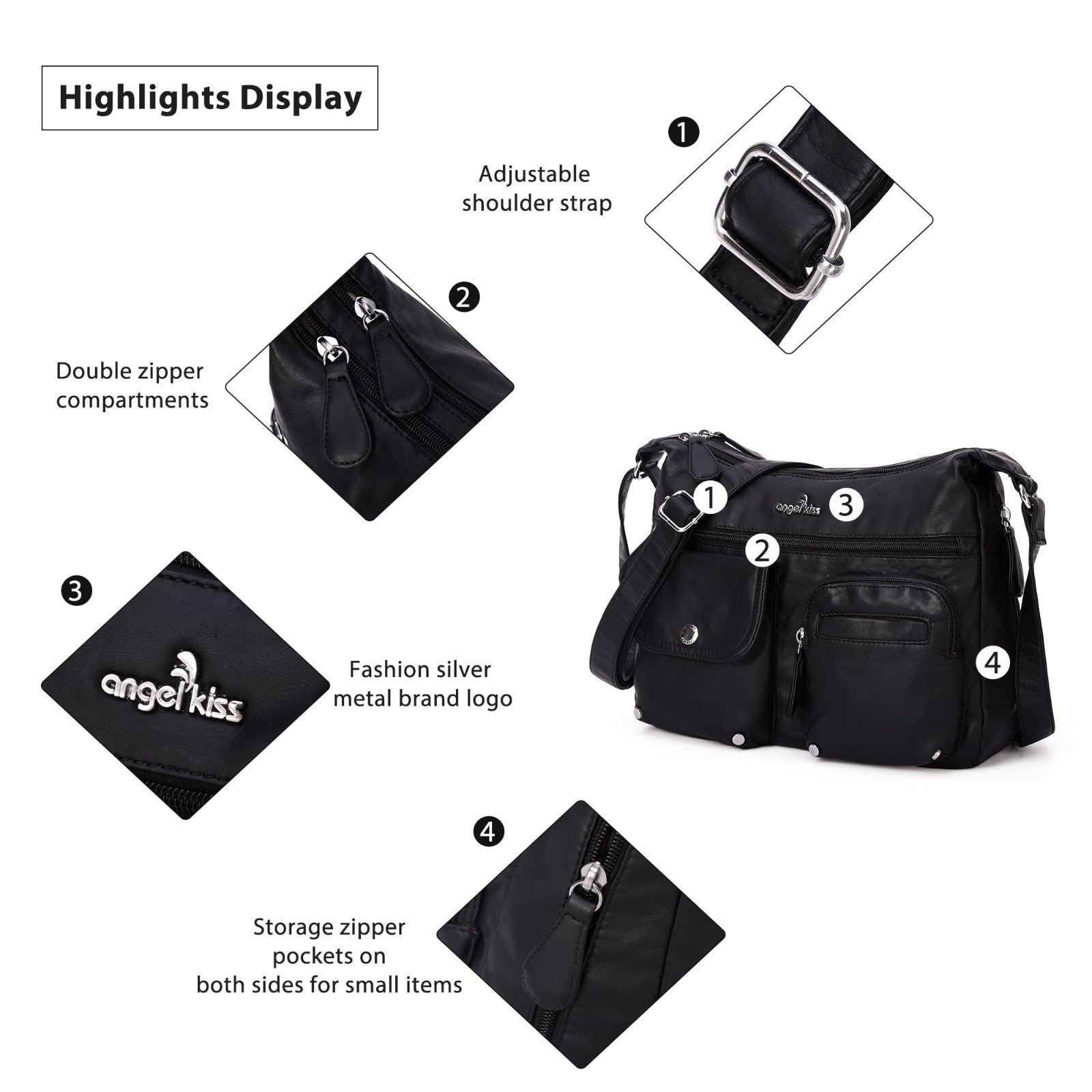 Stylish Crossbody Bags for Women   Medium Faux Leather Shoulder Handbags & Purse6