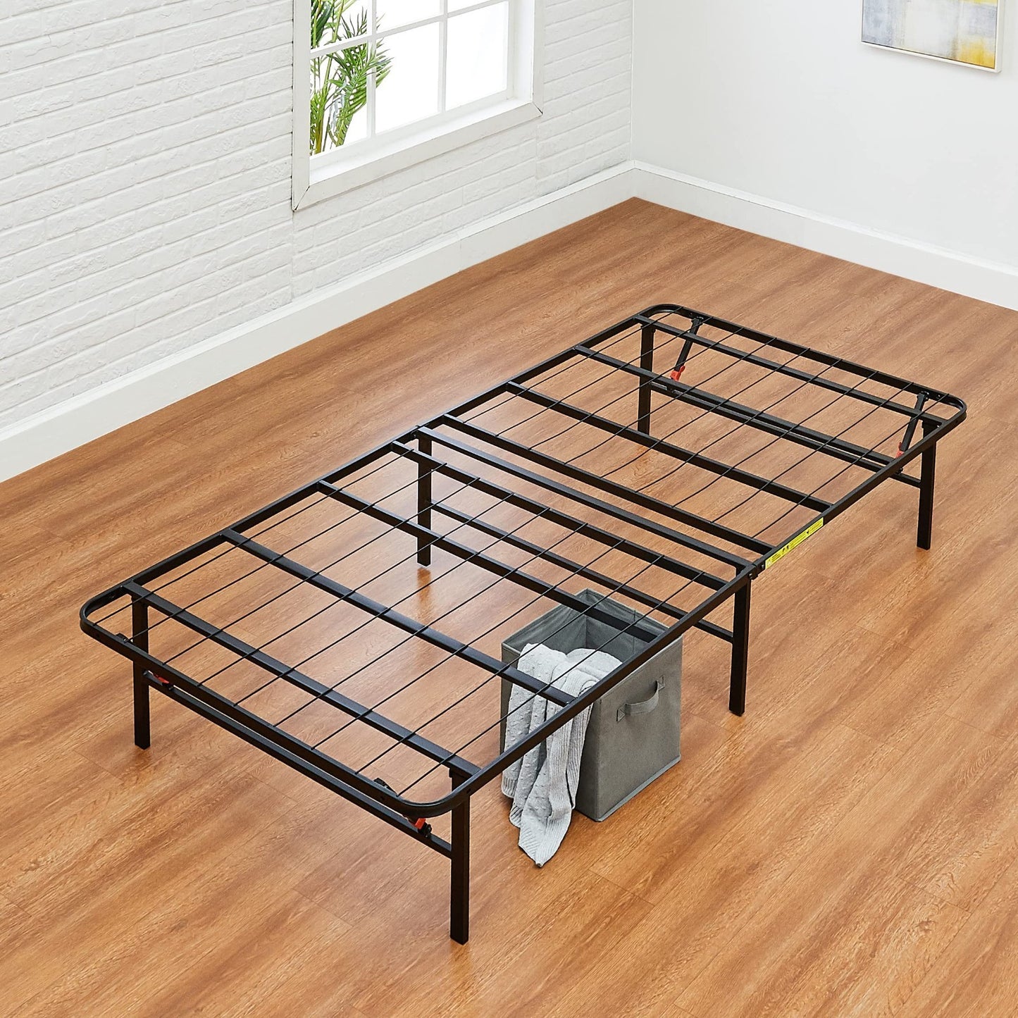 Foldable Metal Platform Bed Frame, Twin Size, Sturdy Steel Support, No Box Sprin6