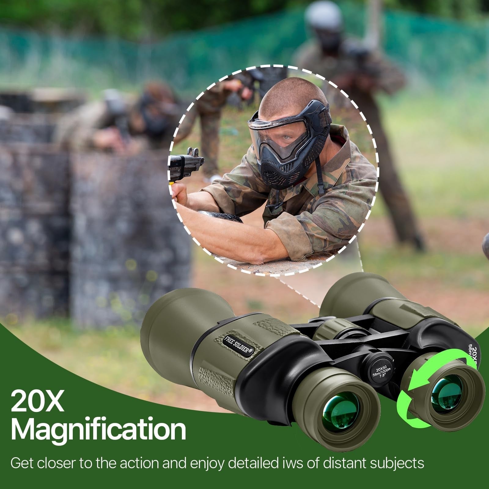 High Powered 20x50 Binoculars for Adults   Low Light Night Vision, 28mm Eyepiece6