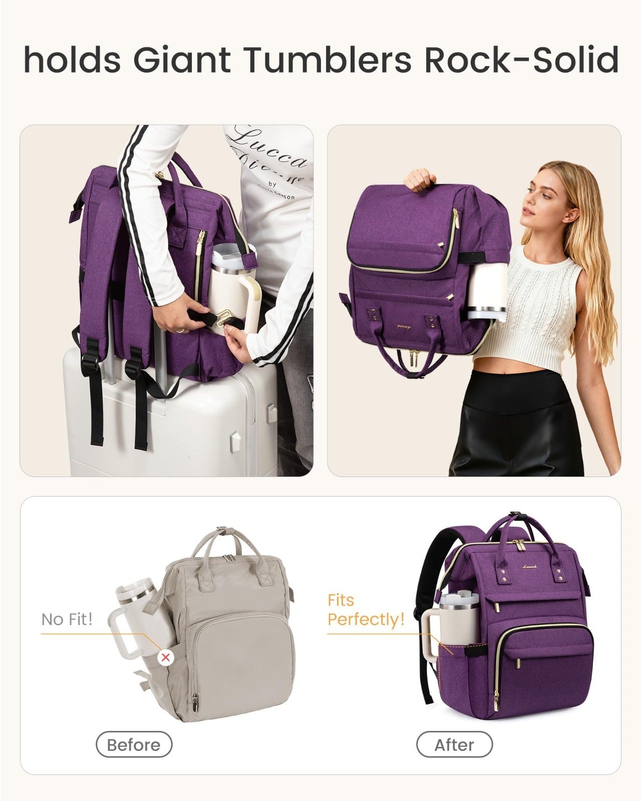 Stylish Waterproof Laptop Backpack 15.6" with Cup Holder, TSA Approved, Mint Gre6