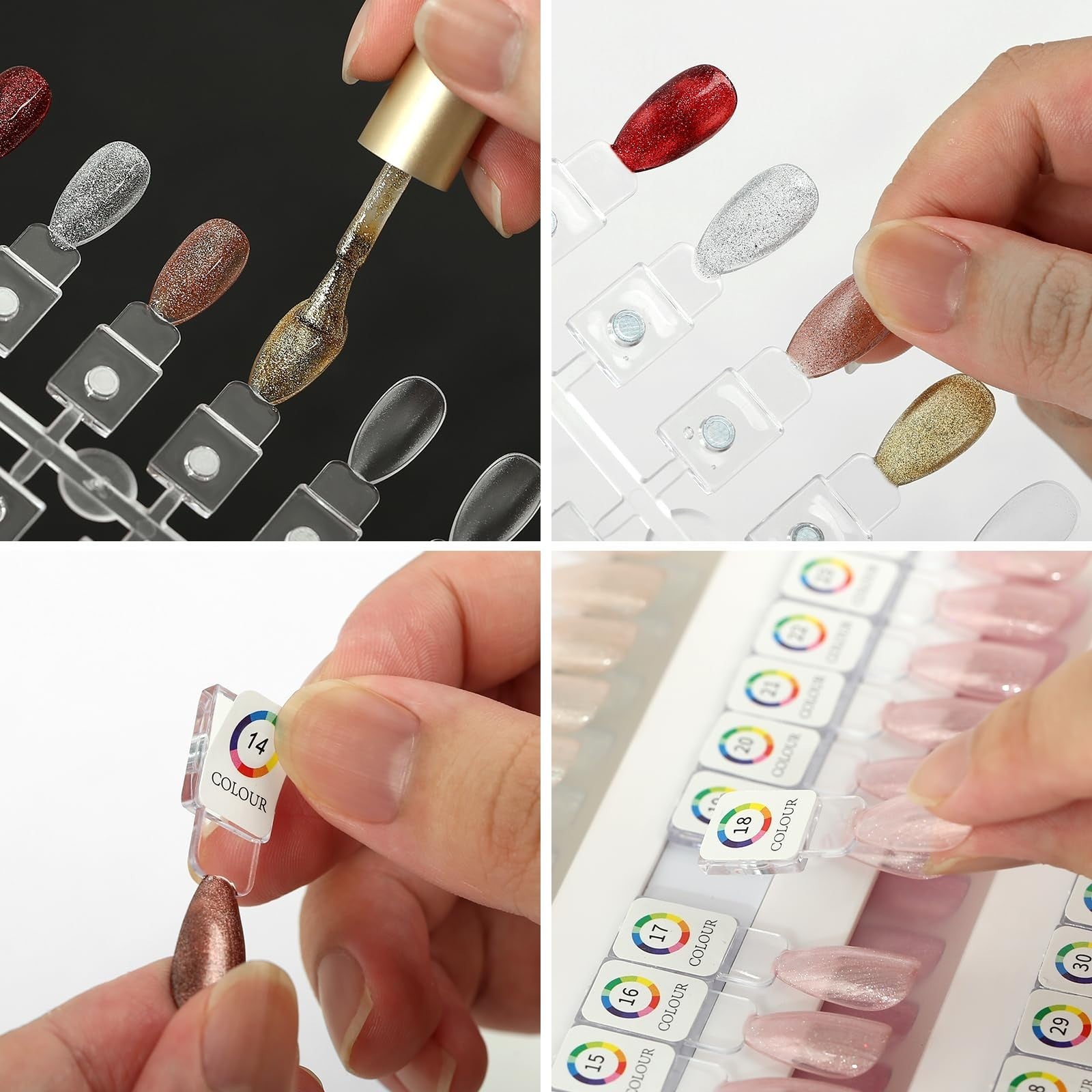 96 Magnetic Nail Swatch Book - Leather Color Display with 96 Tips & Number Label7