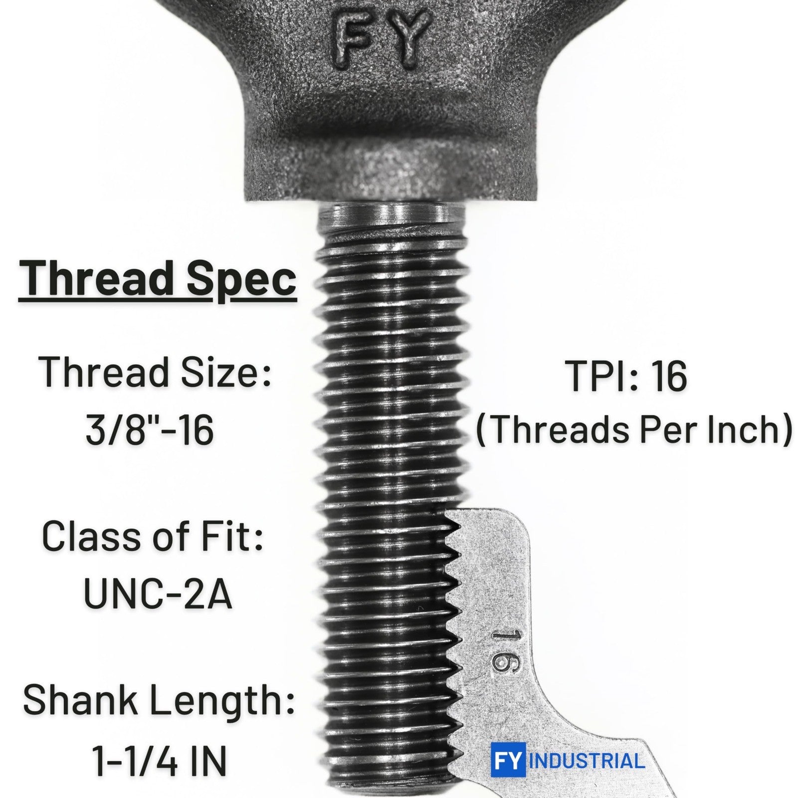 5 Pcs Heavy-Duty Lifting Shoulder Eye Bolts 3/8"-16 X 1-1/4" for Rigging & Hoist4
