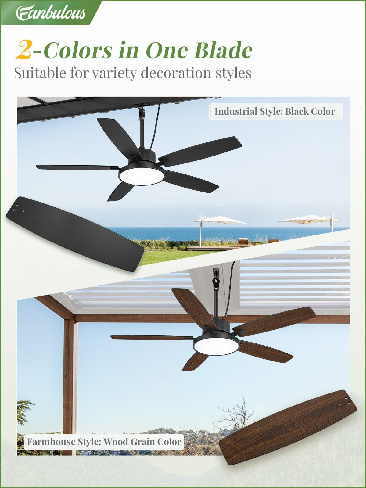 52" Waterproof Outdoor Ceiling Fan with Light   IP65 Patio Fan for Deck & Porch4