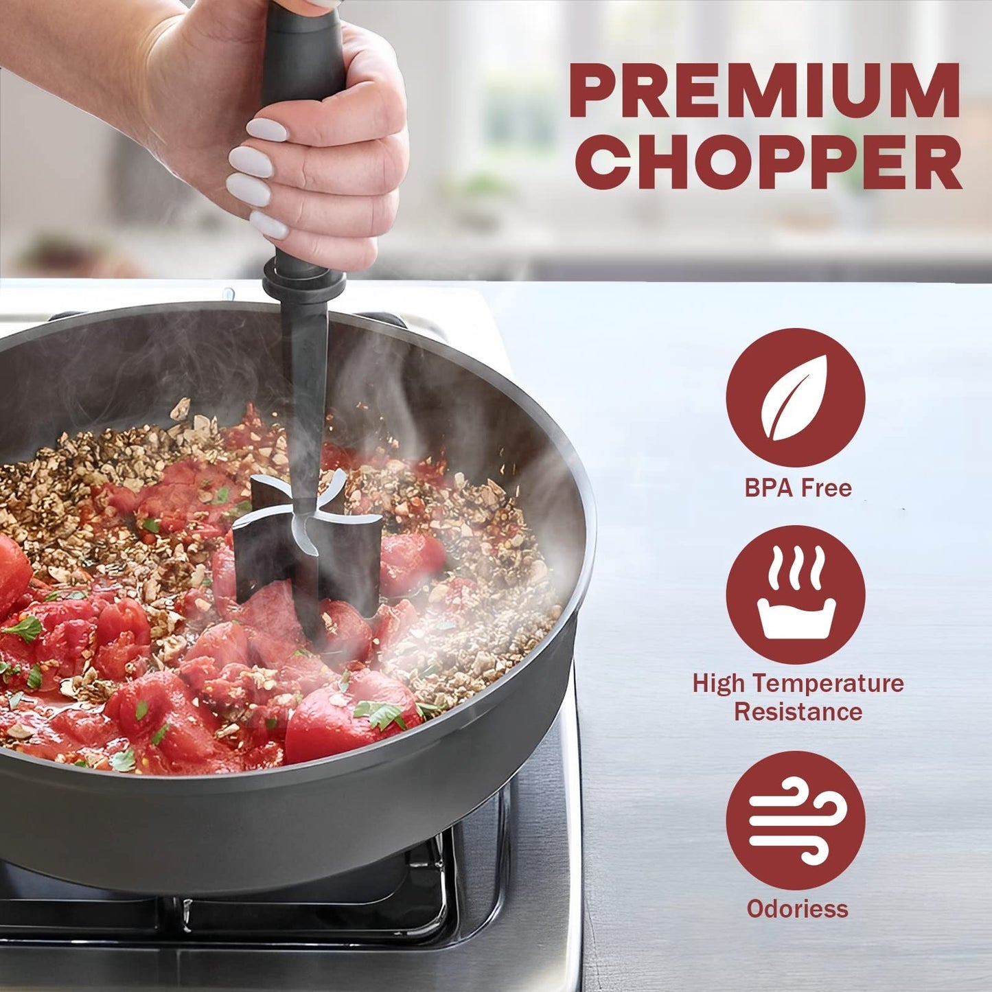 2Pack Meat Chopper Hamburger Smasher   Heat Resistant Nylon, Non Stick, Dishwash4