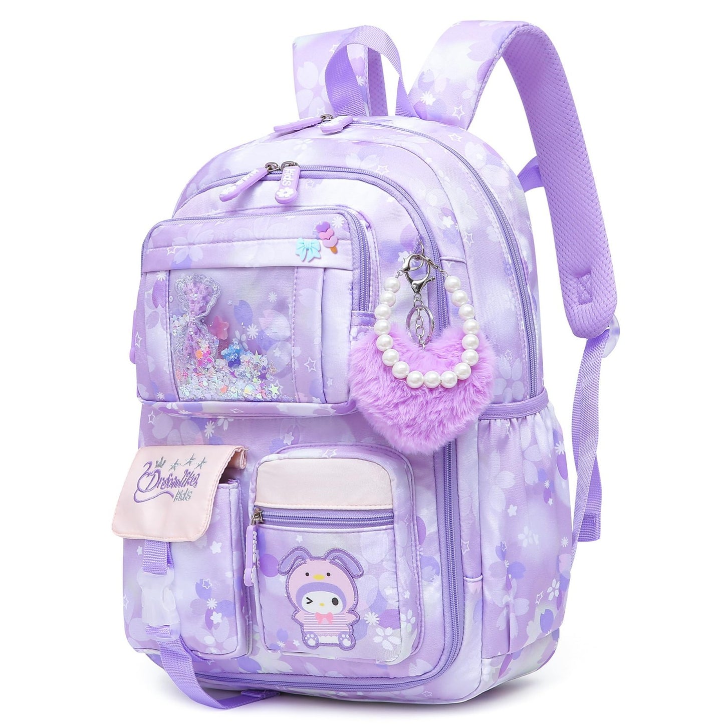 Stylish Girls School Backpack 17"   Kids Book Bag with Multiple Pockets, Splash 1