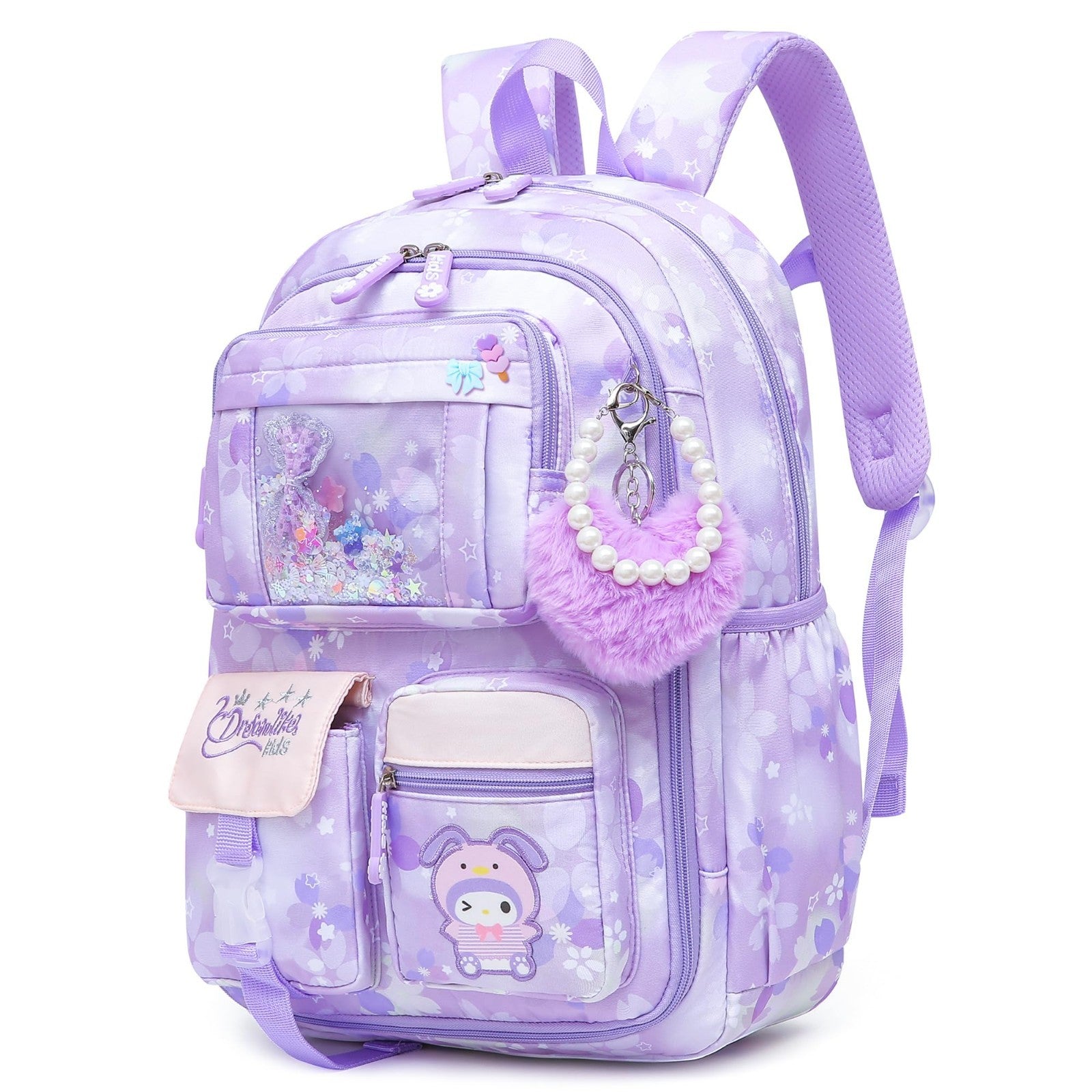 Stylish Girls School Backpack 17"   Kids Book Bag with Multiple Pockets, Splash 1