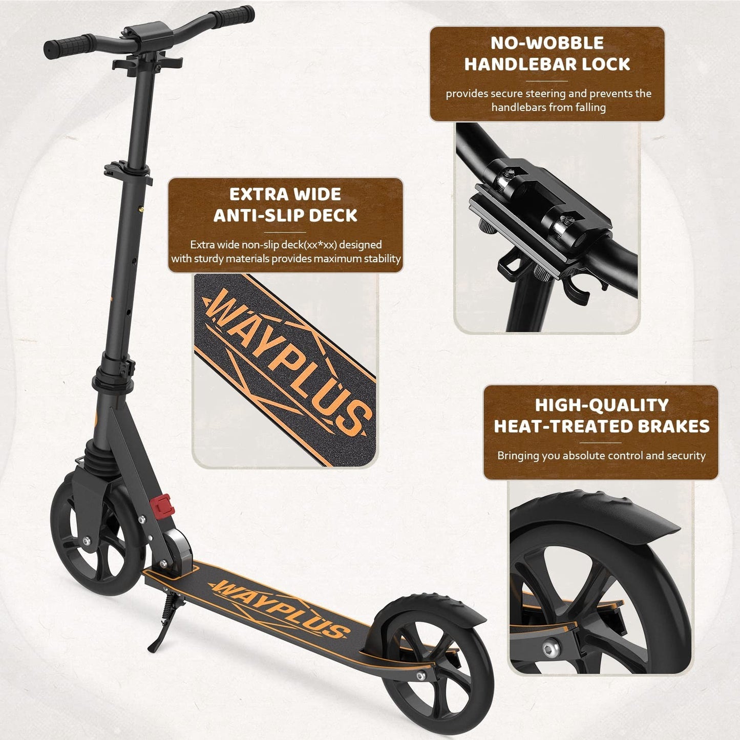 Kick Scooter for Kids, Teens & Adults - 8" Big Wheels, 240lb Weight Capacity4
