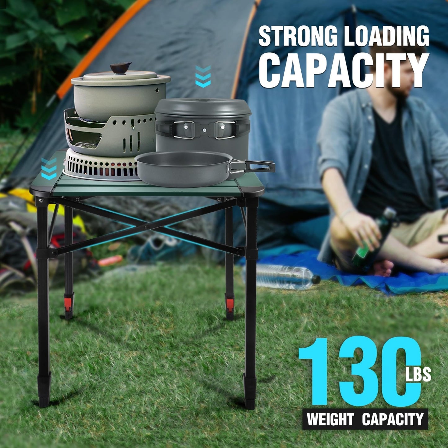 Lightweight Adjustable Folding Camping Table with Carry Bag - Perfect for Outdoo4