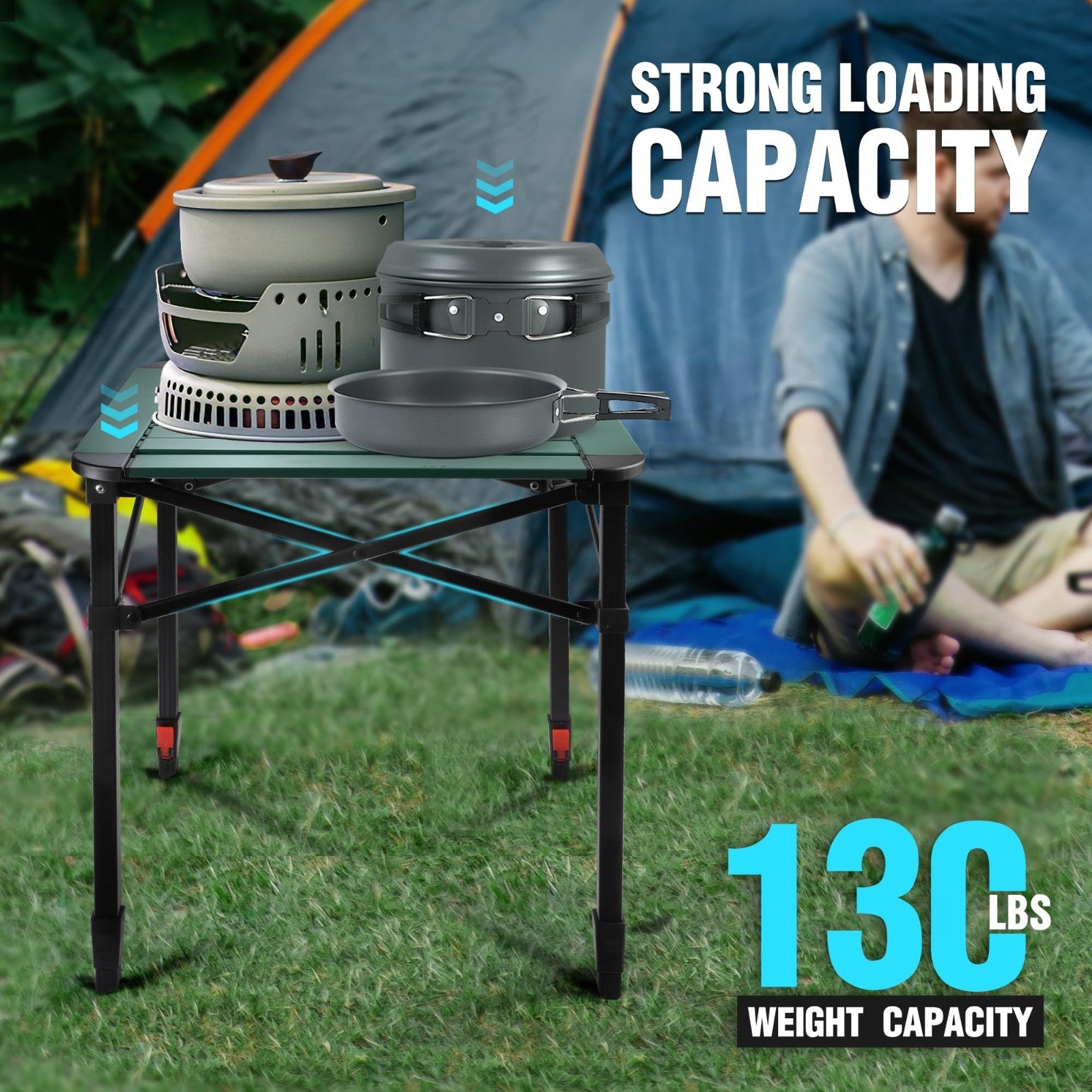 Lightweight Adjustable Folding Camping Table with Carry Bag - Perfect for Outdoo4
