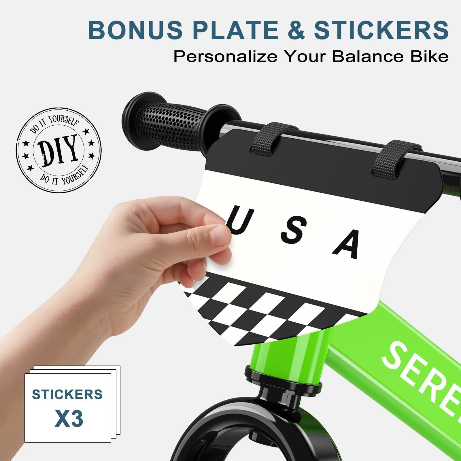 No Pedal Toddler Balance Bike for Ages 2 5, Adjustable, Custom Stickers, Gift Id3