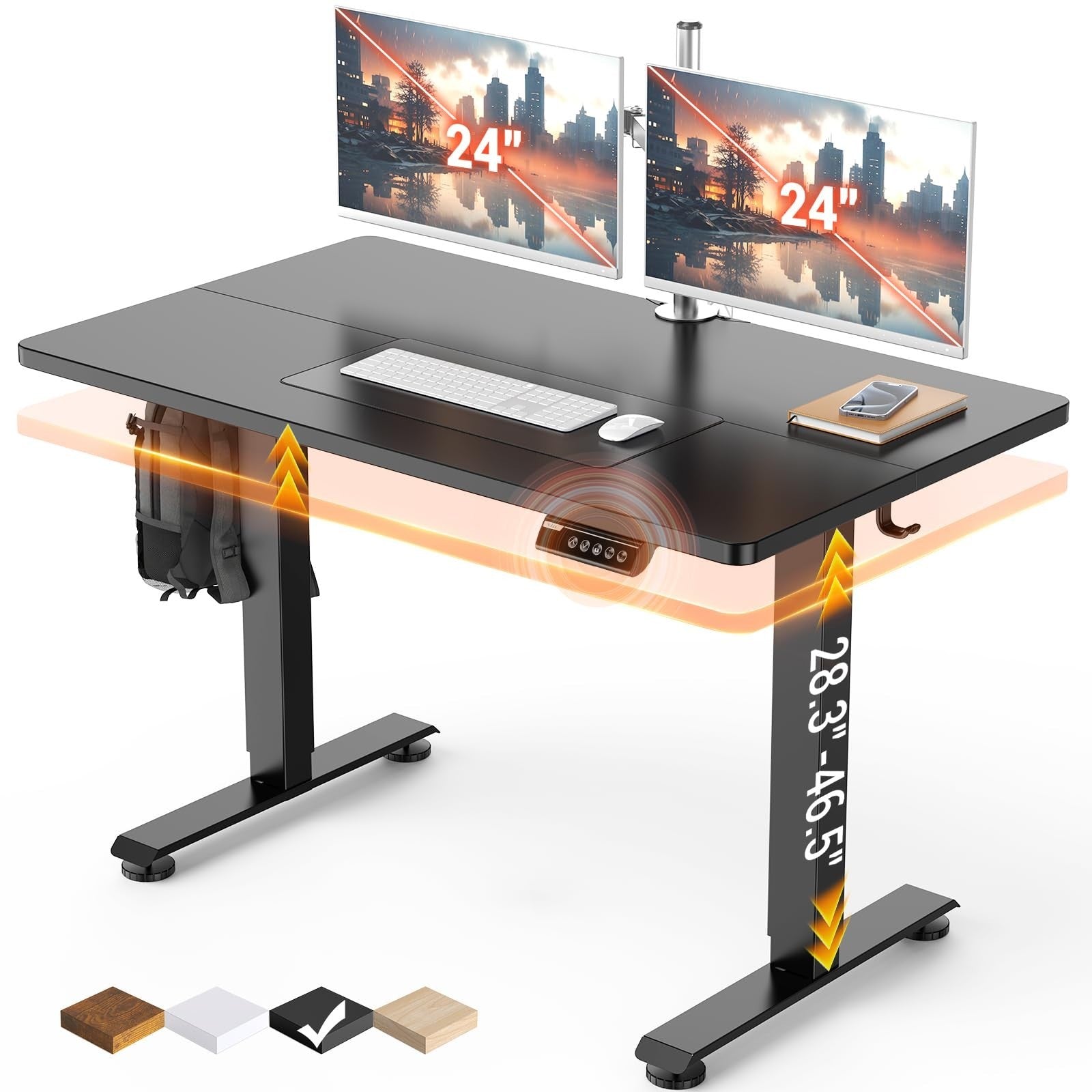 Adjustable Height Standing Desk 47.2" - Modern Wood Computer Table for Home Offi10