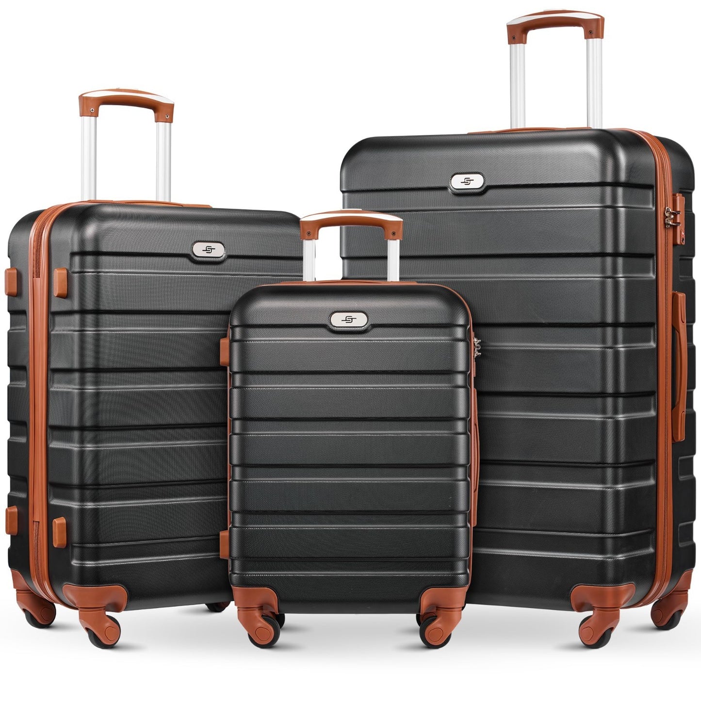 3 Piece Hard Shell Luggage Set with Spinner Wheels & TSA Lock - 20/24/28" Travel1