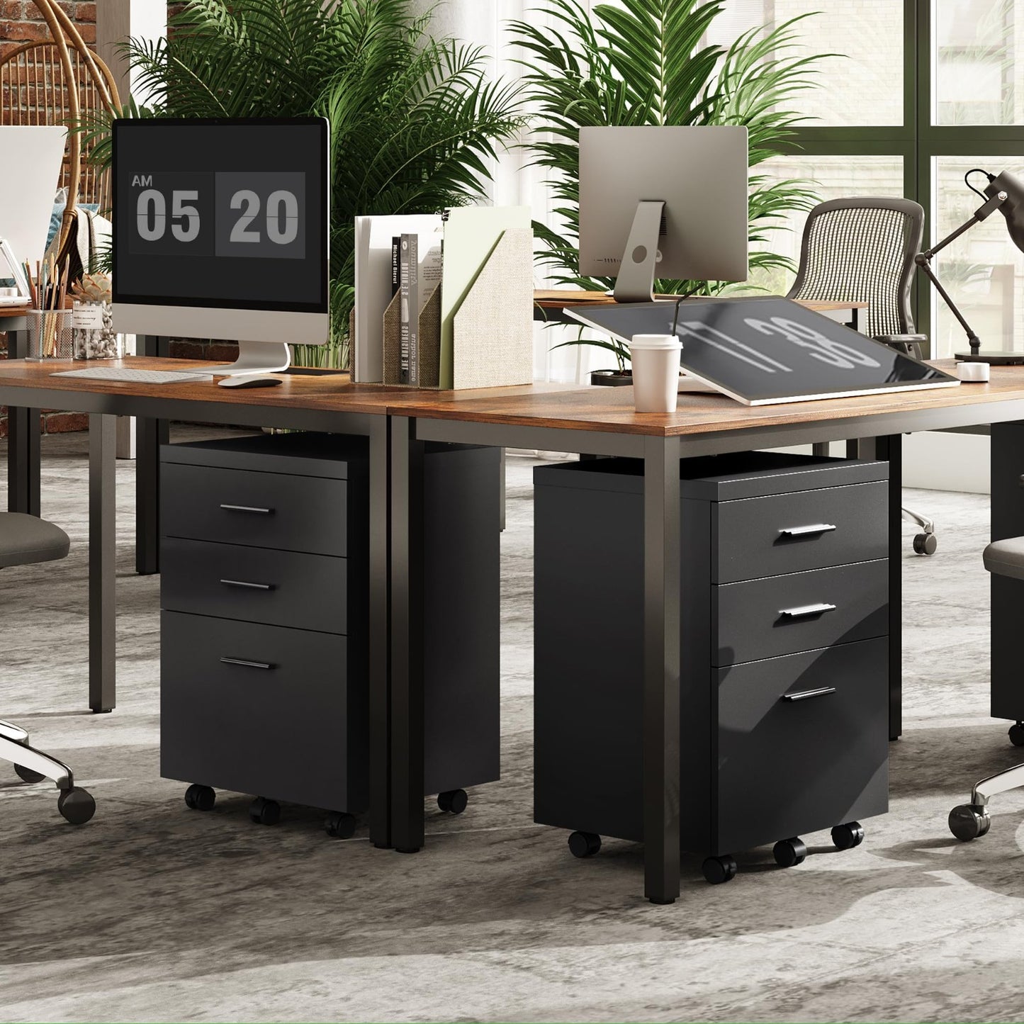 3 Drawer File Cabinet for Home Office   Wood Under Desk Storage, Rolling Printer7