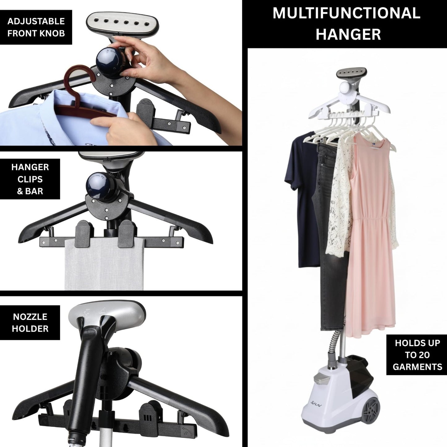 Commercial Clothes Garment Steamer, 3L Tank, 1800W, 90+ Mins Continuous Steam4