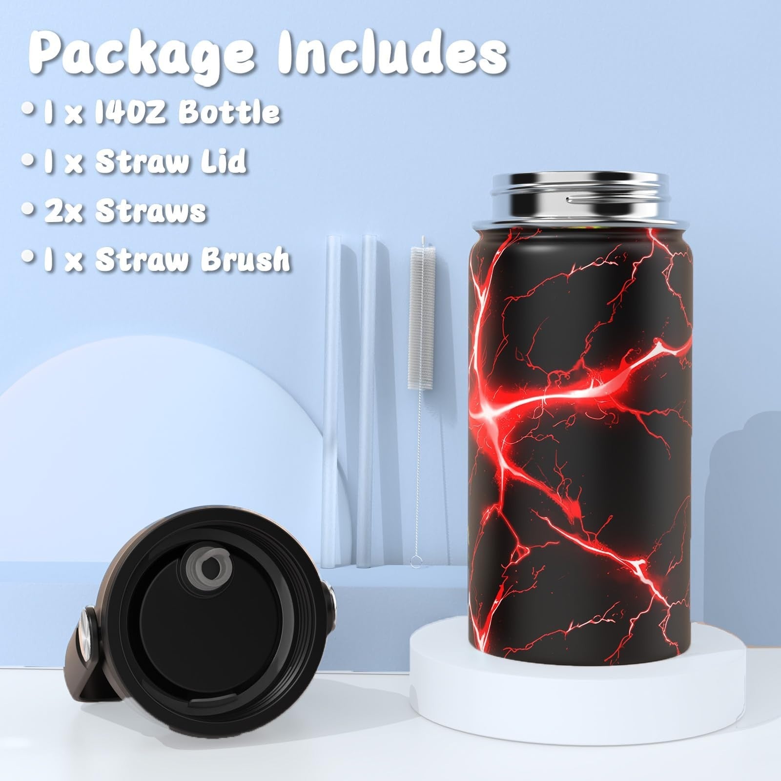 Cool Luminous Gamer Backpack Set for Boys   6PCS with Insulated Water Bottle, Lu6