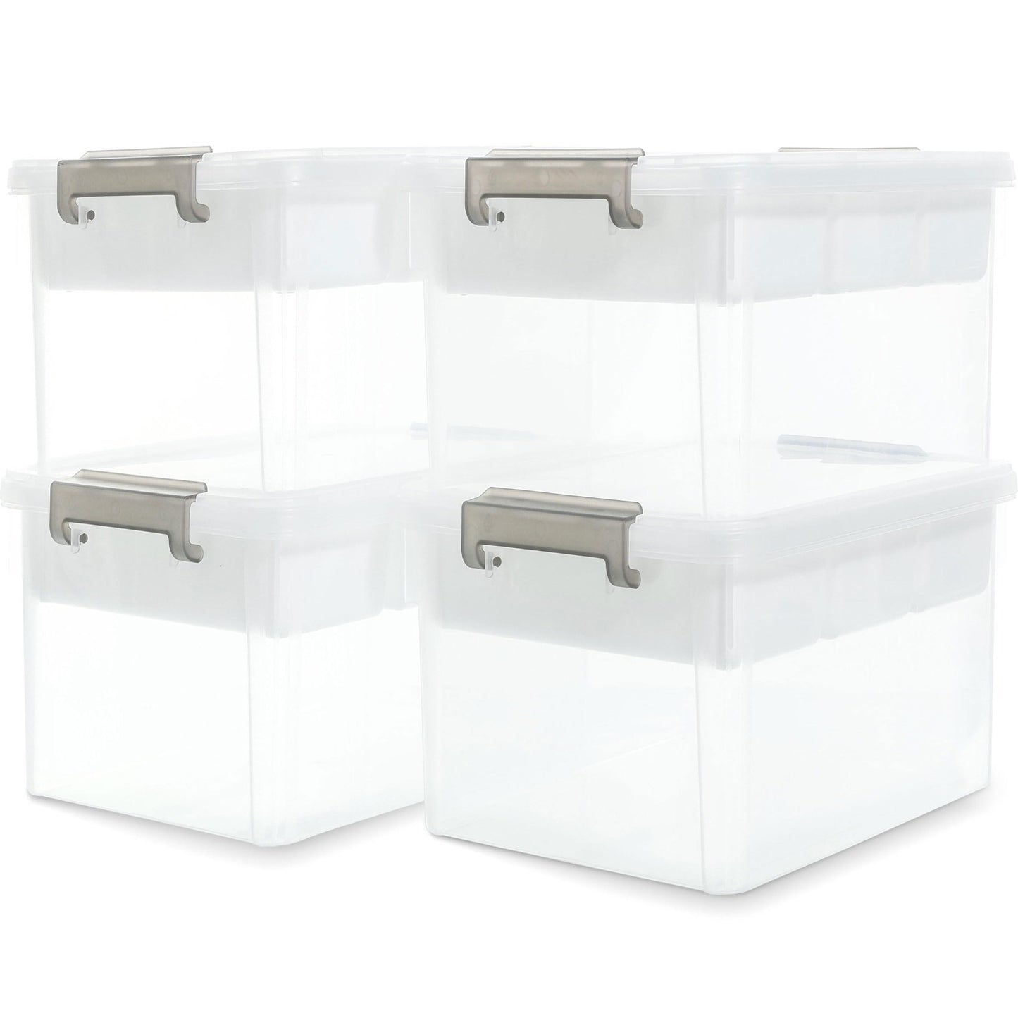 Clear Craft Organizers 17QT Storage Box with Tray   4 Pack, Stackable & Durable1