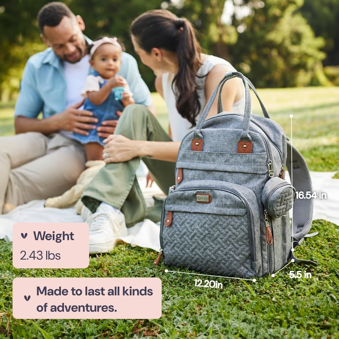 Multi Function Water Resistant Diaper Bag Backpack   Baby Travel Tote, Changing7