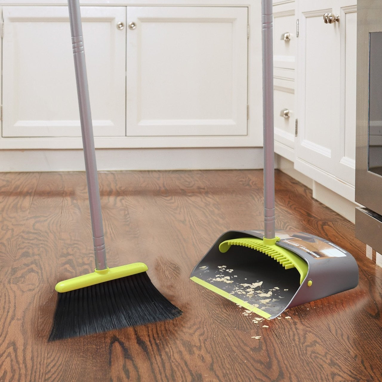 Broom and Dustpan Set with Long Handle - Upright Combo for Home & Office Cleanin2