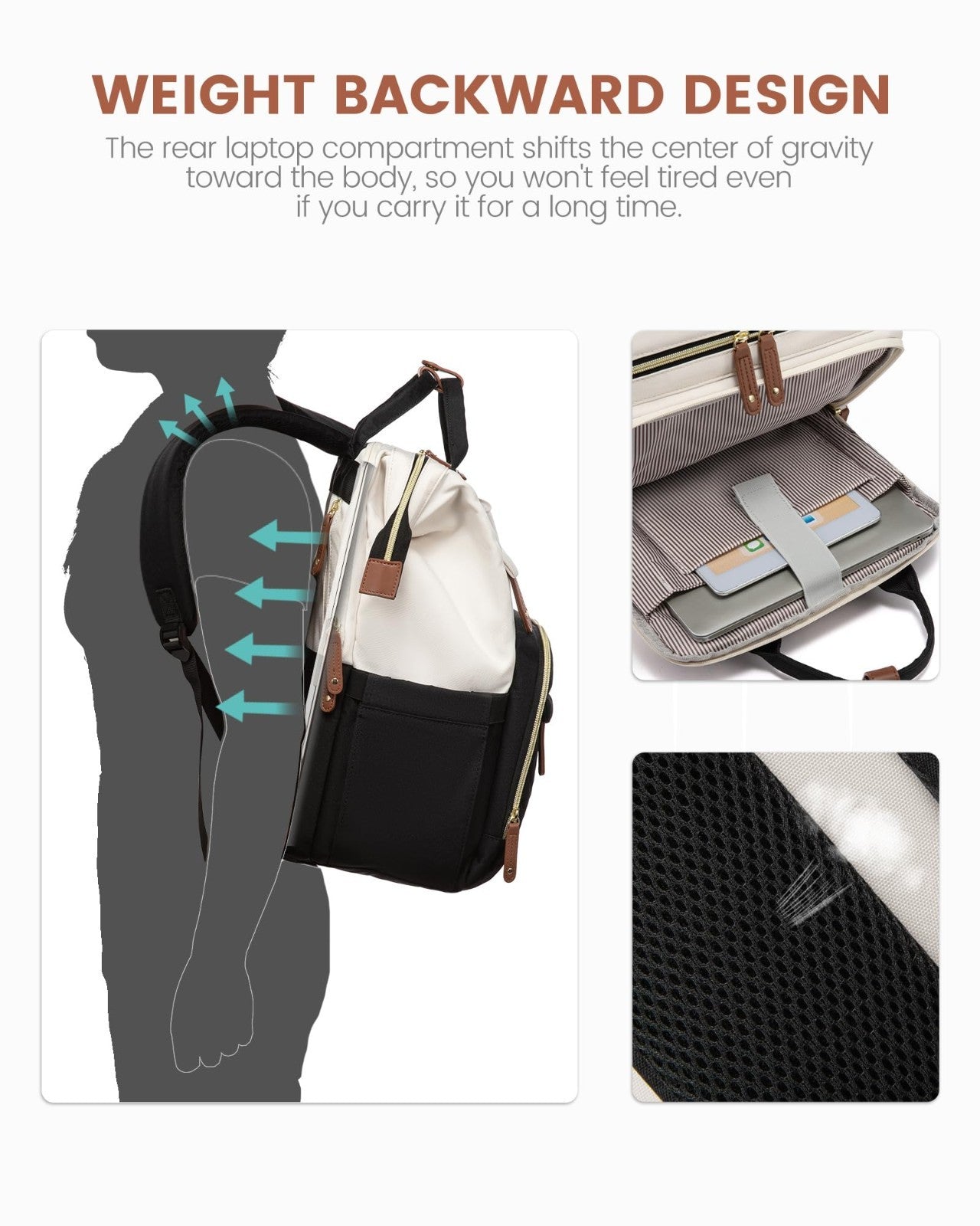 Waterproof 17.3'' Laptop Backpack for Women, Nurse Teacher Work Bag, Travel Purs4