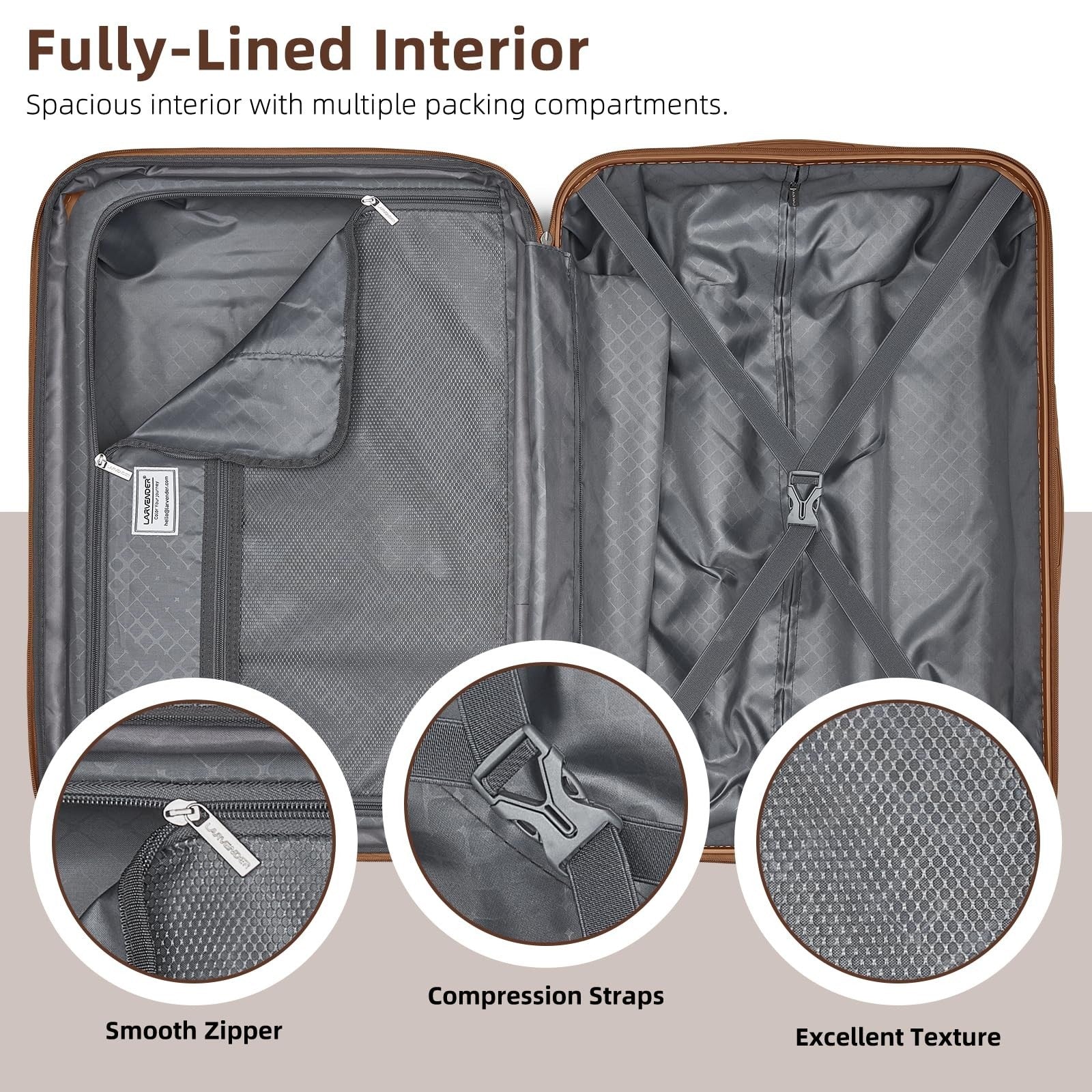 Expandable Carry-On Luggage 22x14x9, Lightweight ABS Hardshell, TSA Lock, 360° S4