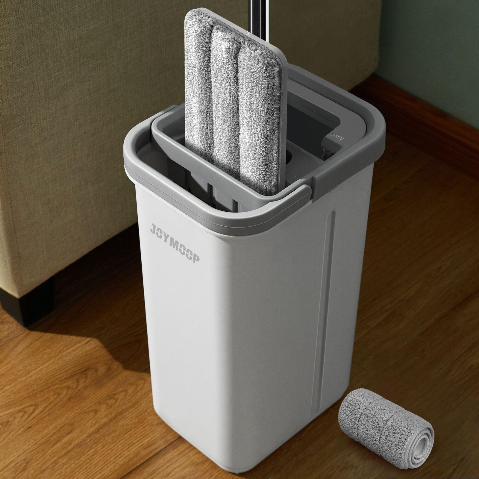 Flat Mop & Bucket System - Microfiber Floor Cleaner for Hardwood, Tile, Vinyl, 51