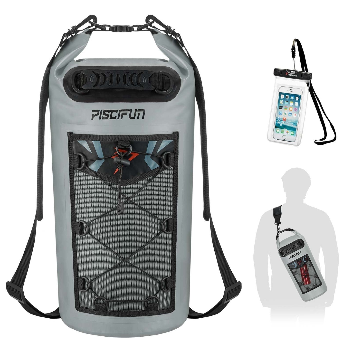 Waterproof Floating Dry Bag Backpack 10L/20L/30L/40L + Phone Case for Kayaking,1
