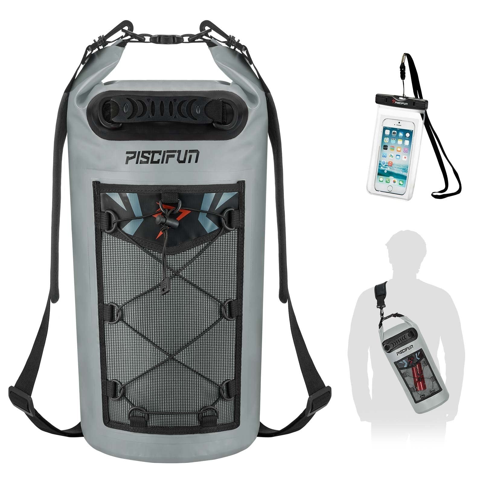 Waterproof Floating Dry Bag Backpack 10L/20L/30L/40L + Phone Case for Kayaking,1
