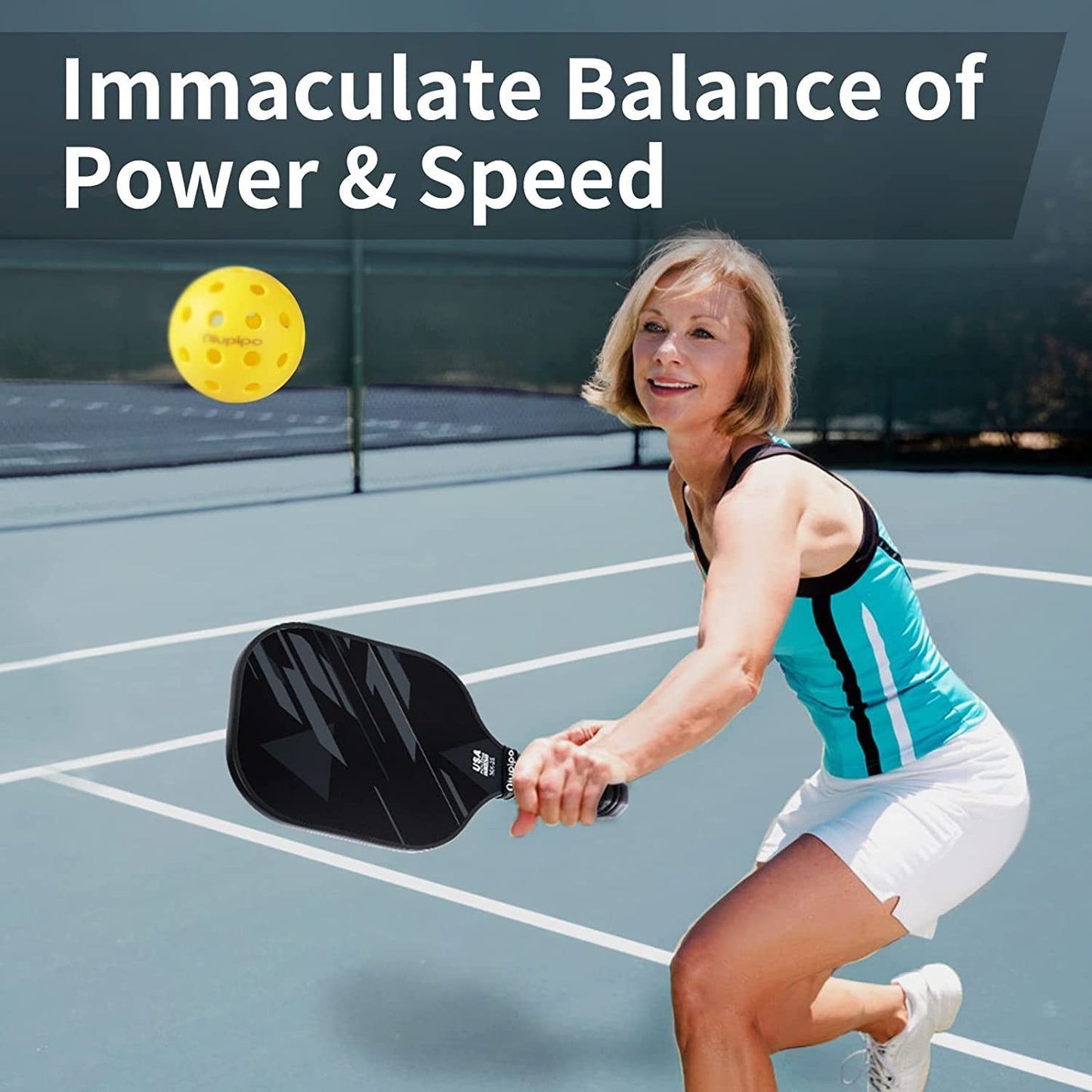 Pickleball Paddle Set of 2 or 4 - USAPA Approved, Fiberglass, Lightweight, with6
