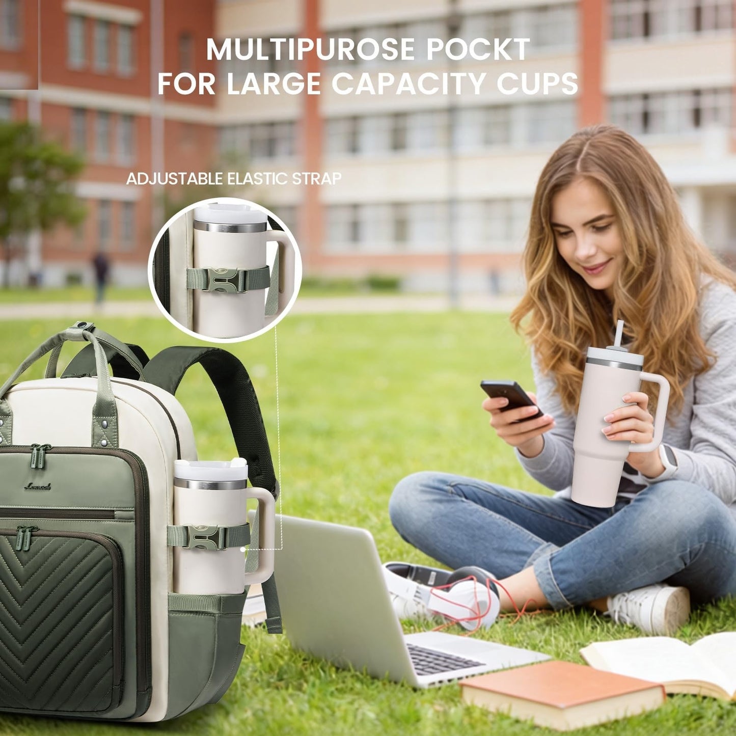 Stylish Water Resistant Laptop Backpack for Women   Travel, Work, Teacher, Nurse2