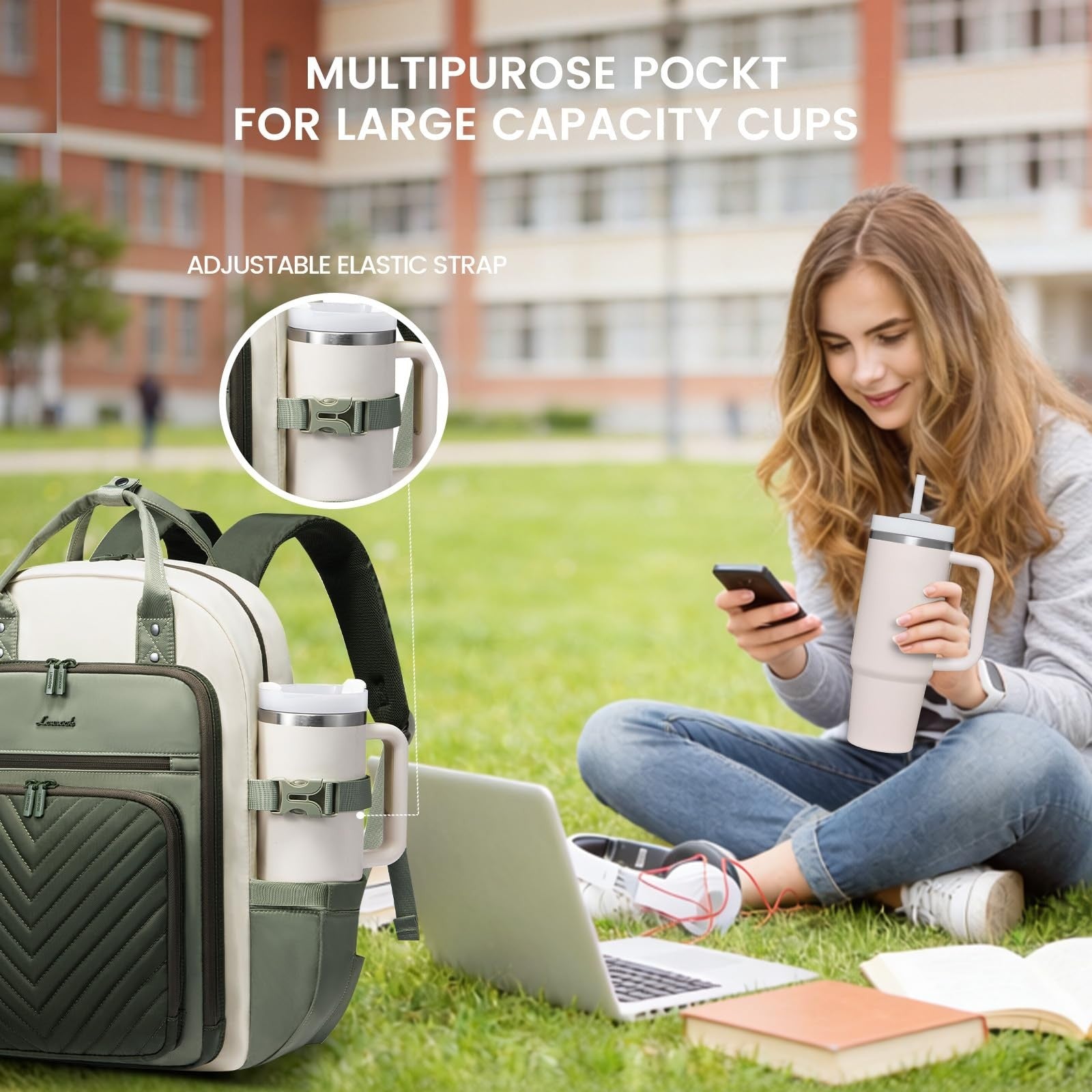 Stylish Water Resistant Laptop Backpack for Women   Travel, Work, Teacher, Nurse2