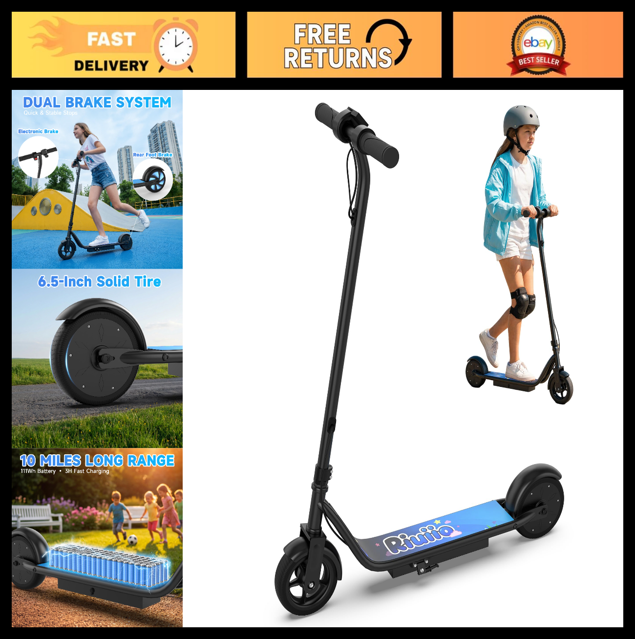 Electric Scooter 350W-500W Motor, 9-22 MPH, 10-41 Miles Range, Foldable Commuter0