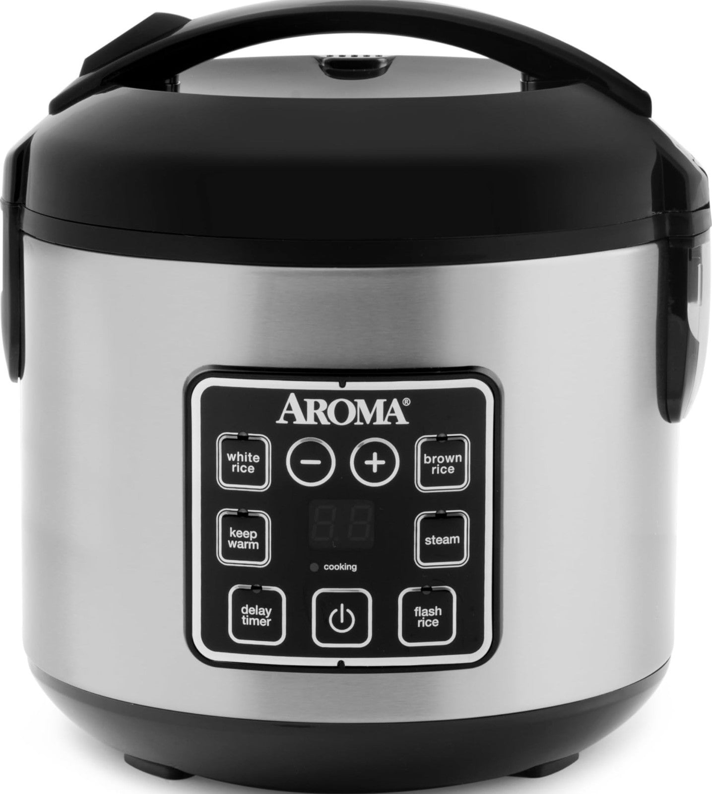 4-Cup Digital Rice Cooker & Steamer, 8-Cup Cooked, Multicooker, Stainless Steel,1